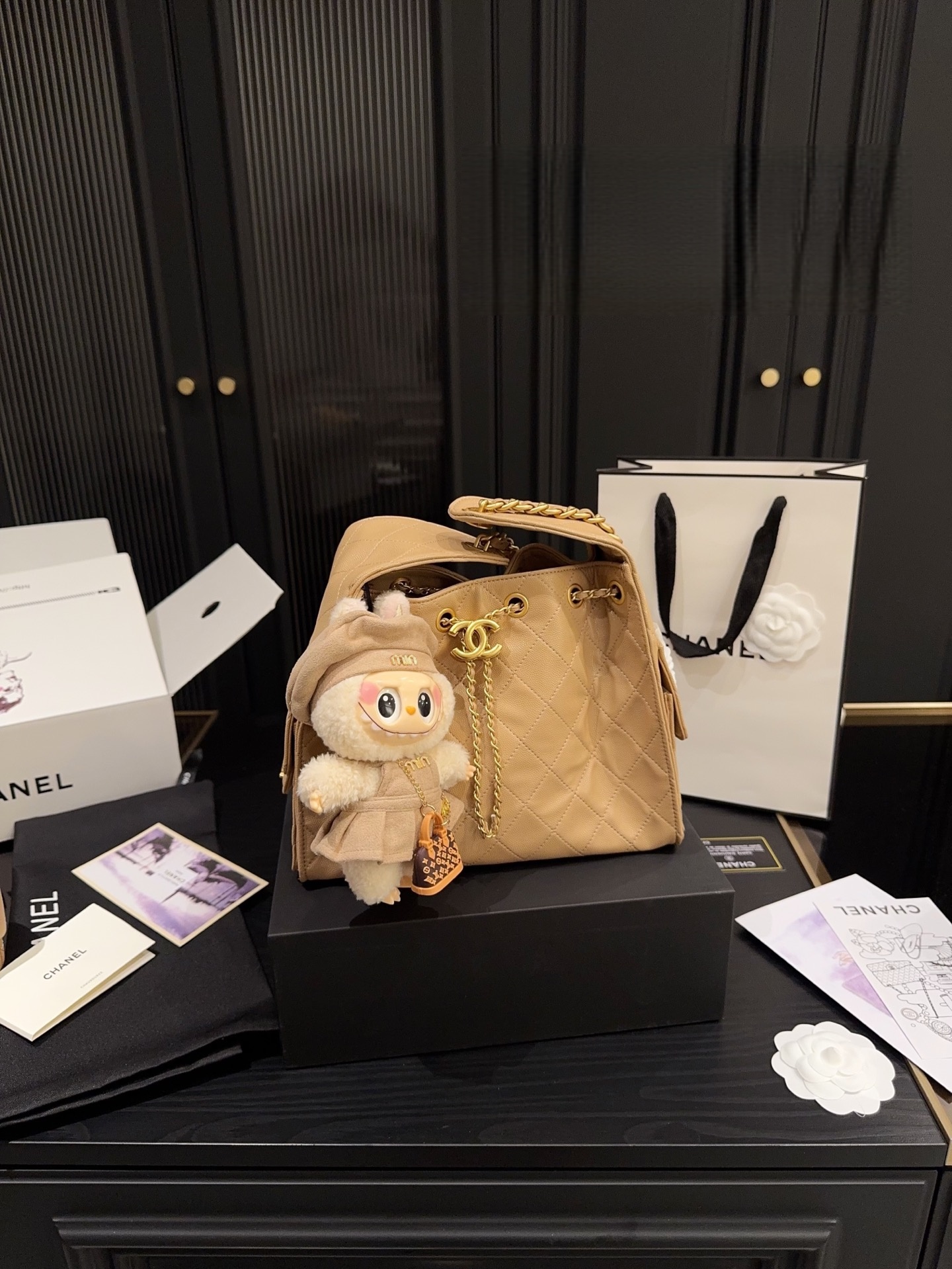 CHANEL Small Drawstring Hobo Bag