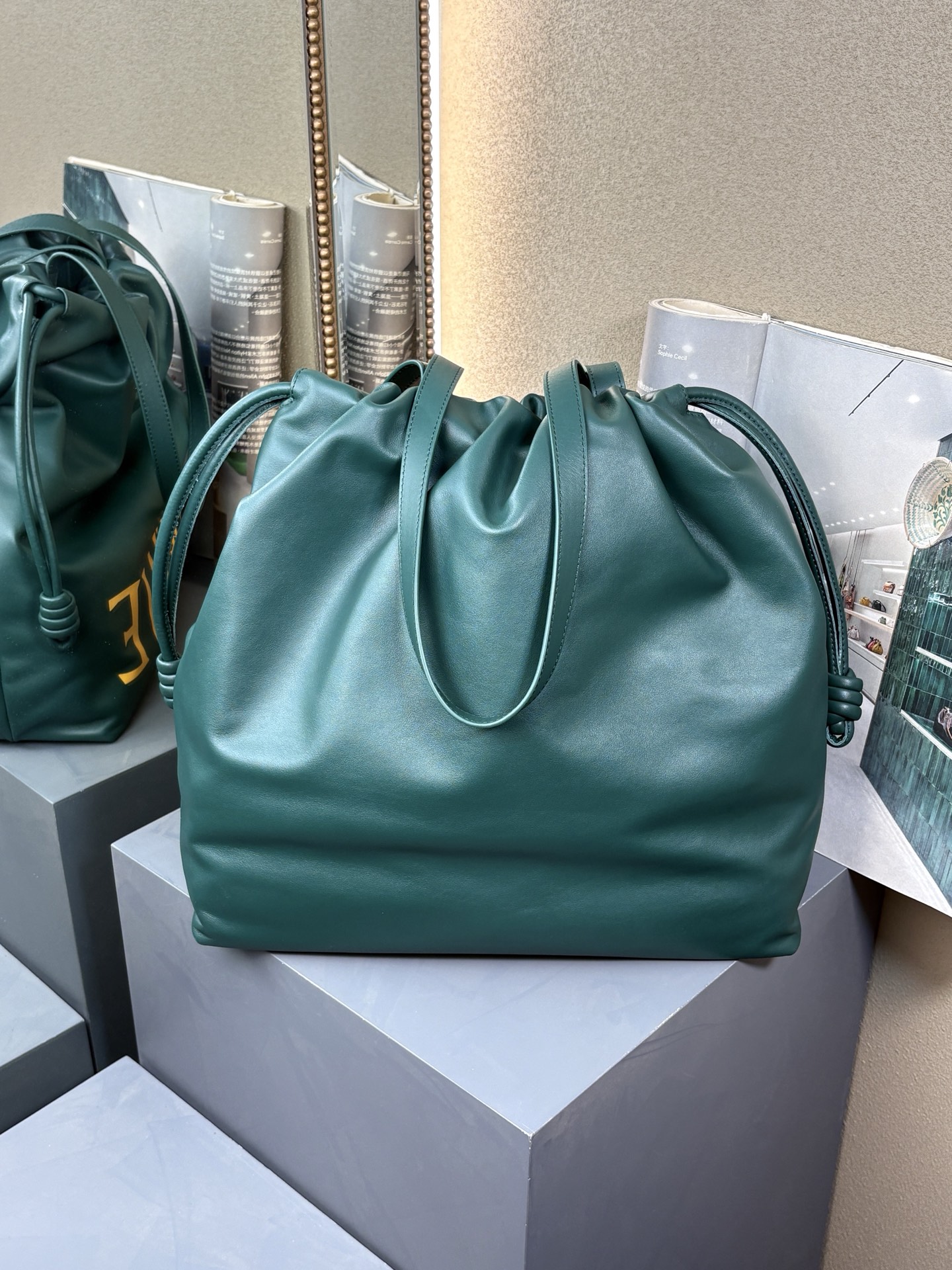 LOEWE Flamenco Tote (SS25 Show, Dark Green)