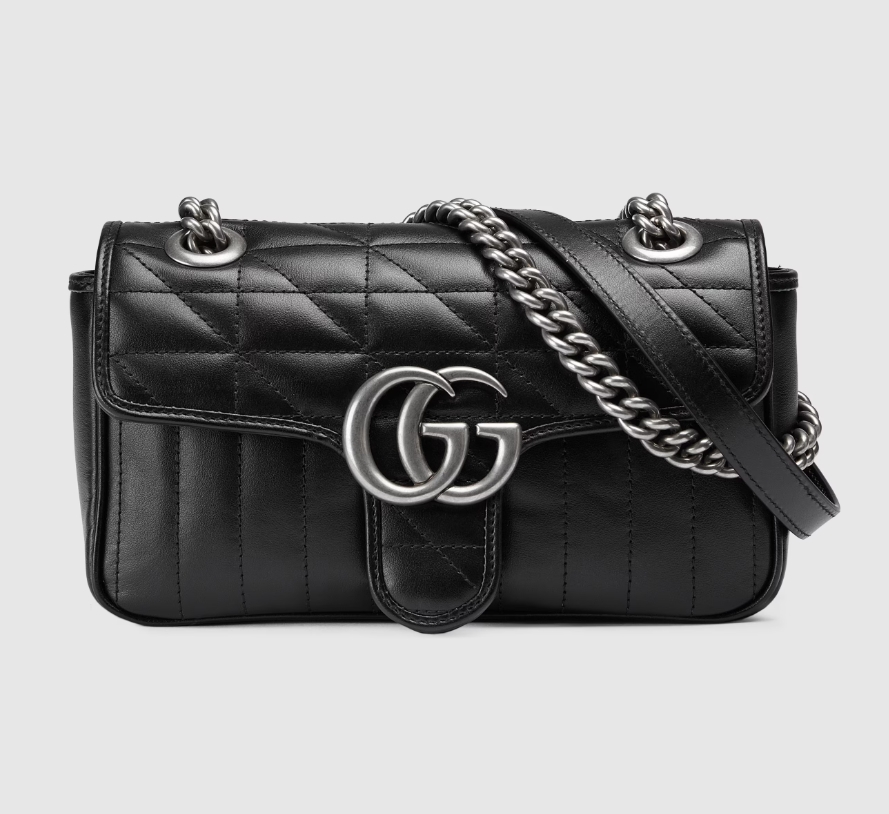 GG MARMONT MINI SHOULDER BAG-Black Silver-446744
