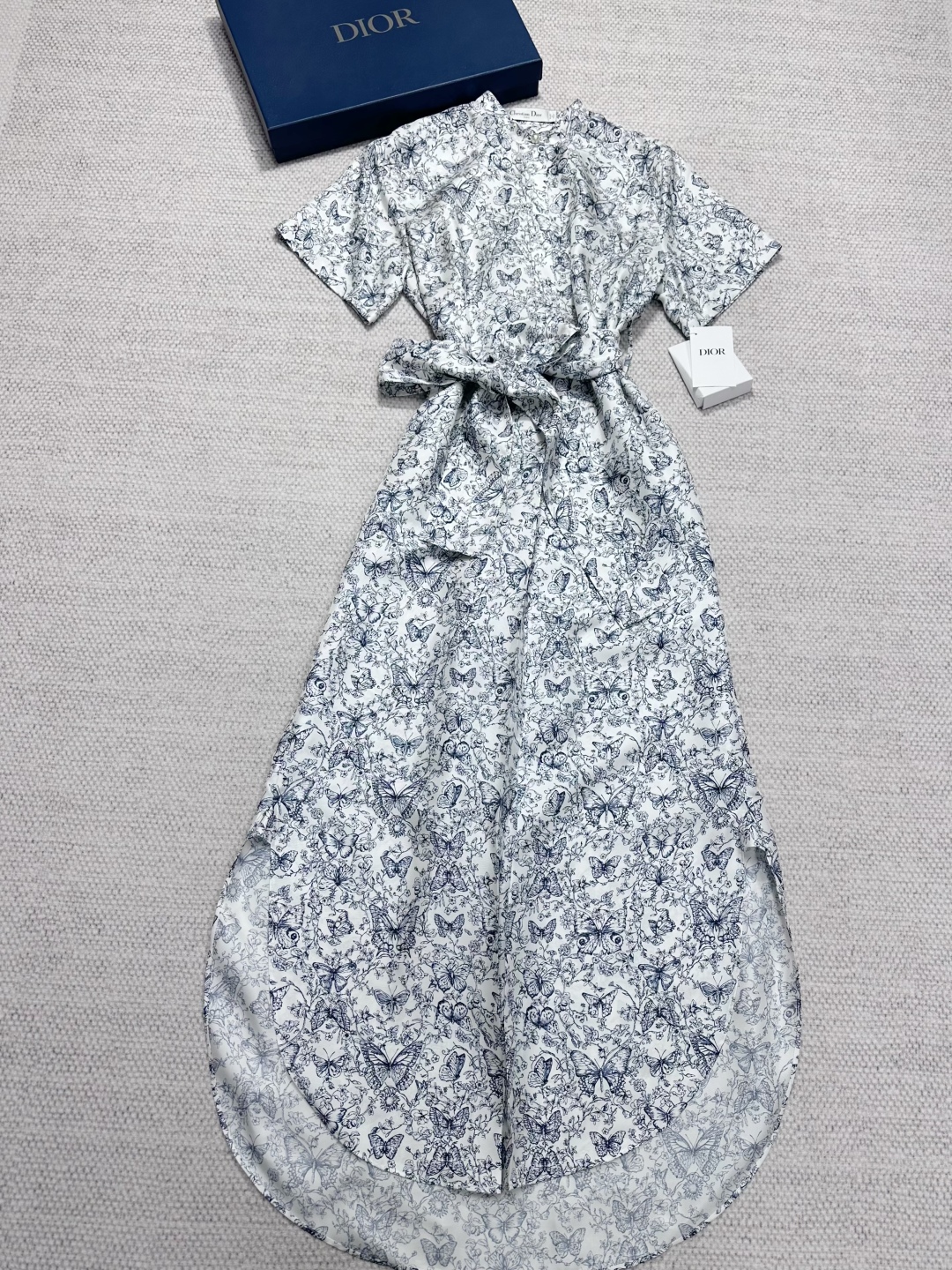 DIOR Butterfly Silk Shirt Dress