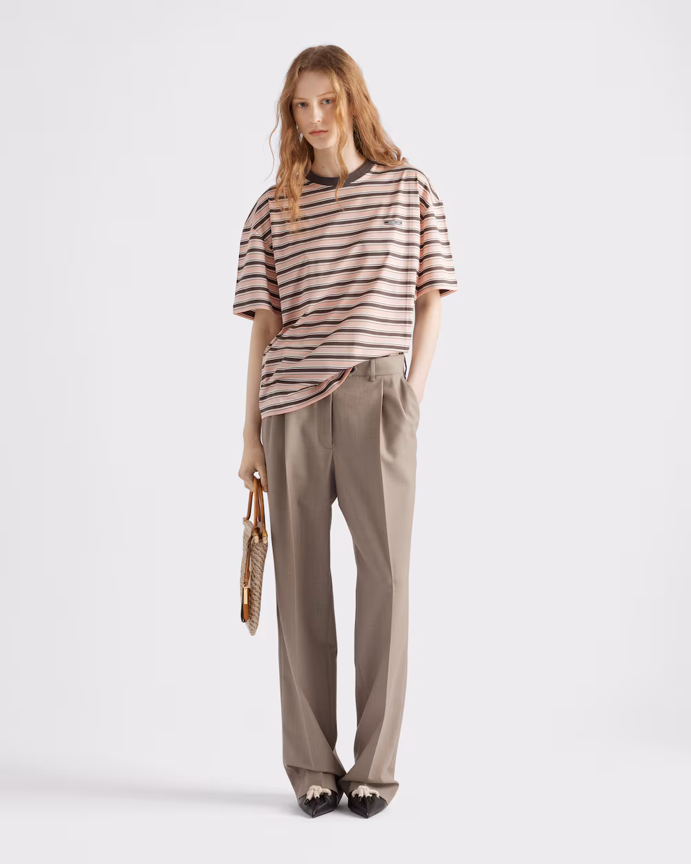 Prada Striped lisle cotton T-shirt