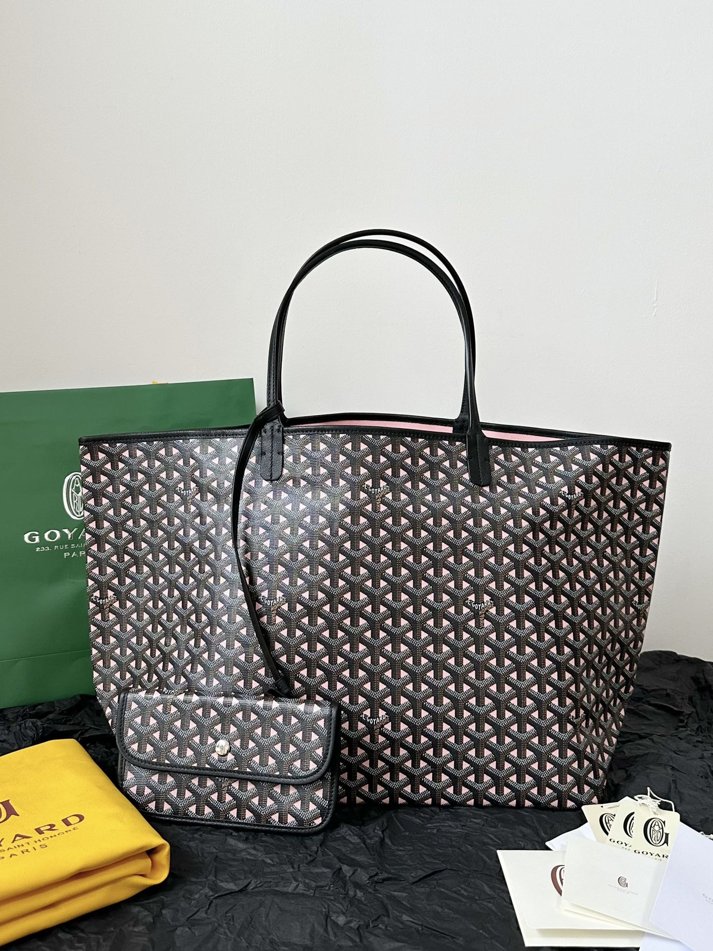 Goyard Pre-Loved Tote in Black & Pink