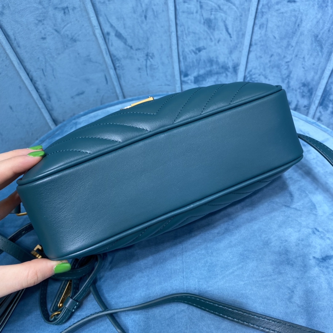 LOU quilted leather camera bag MONOGRAM SAINT LAURENT shoulder bag-blue