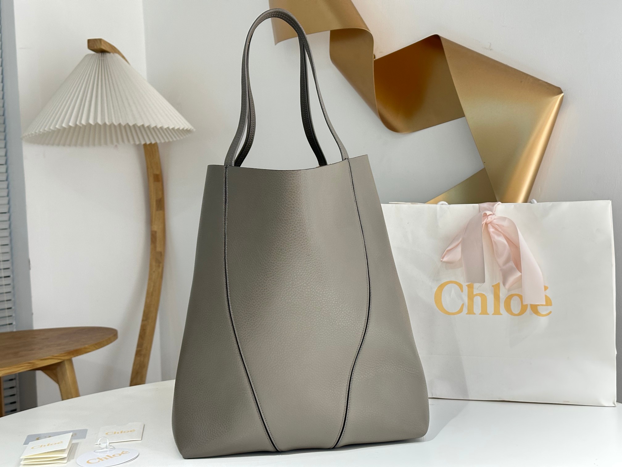 Chloe Spin grained leather tote bag