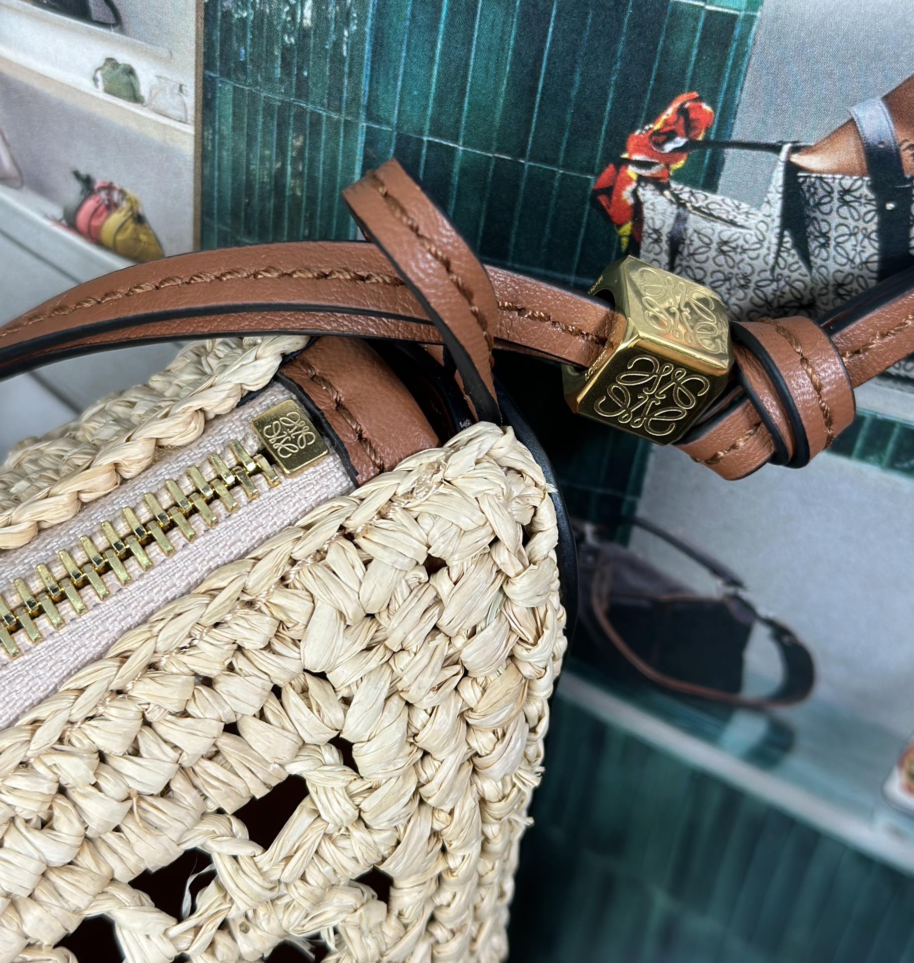 LOEWE Hammock Hobo Raffia Tote