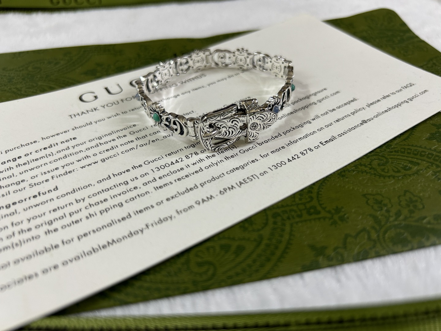 Gucci Turquoise Buckle Bracelet