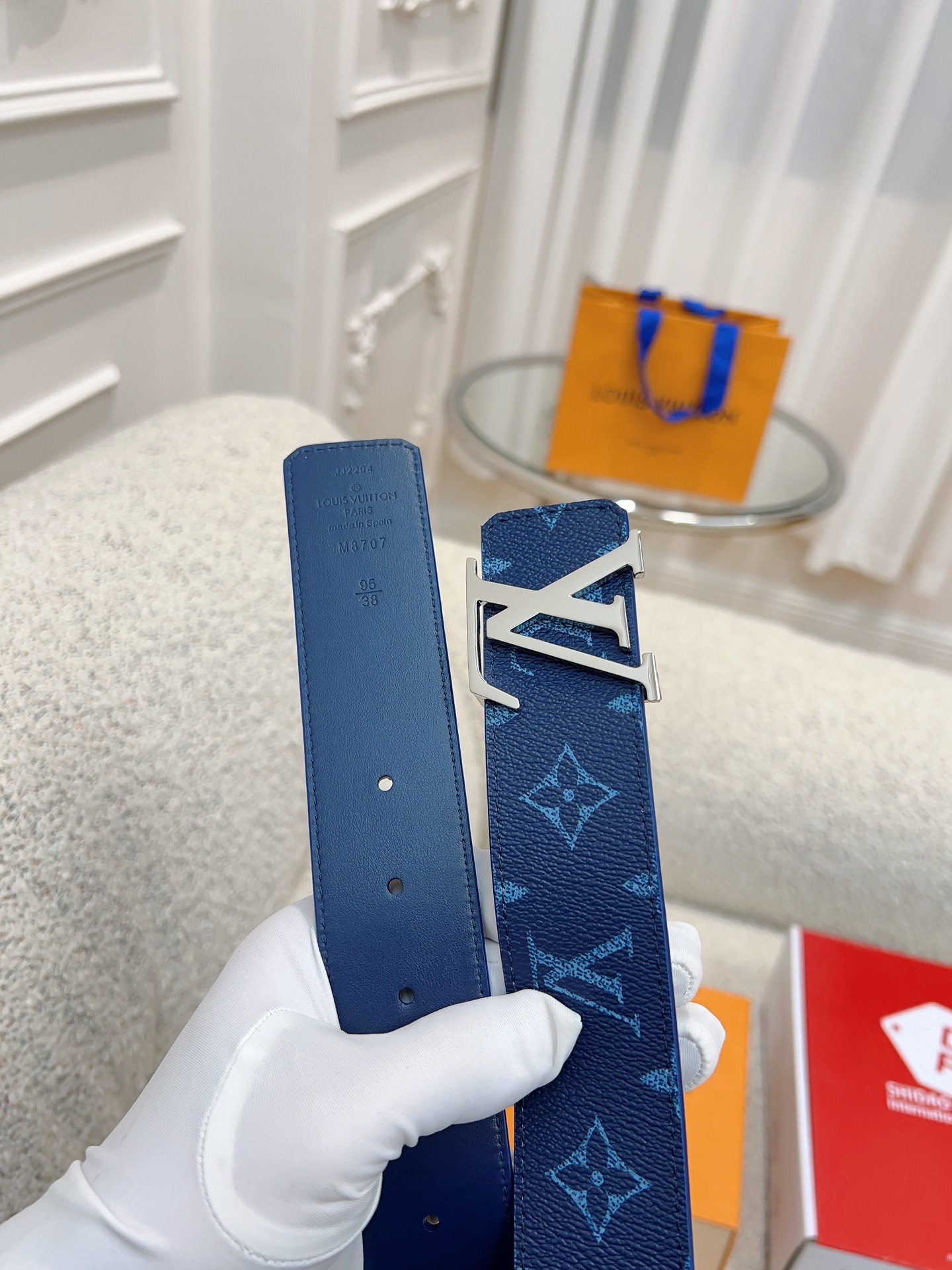 Louis Vuitton blue LV Initiales 40mm Reversible Belt
