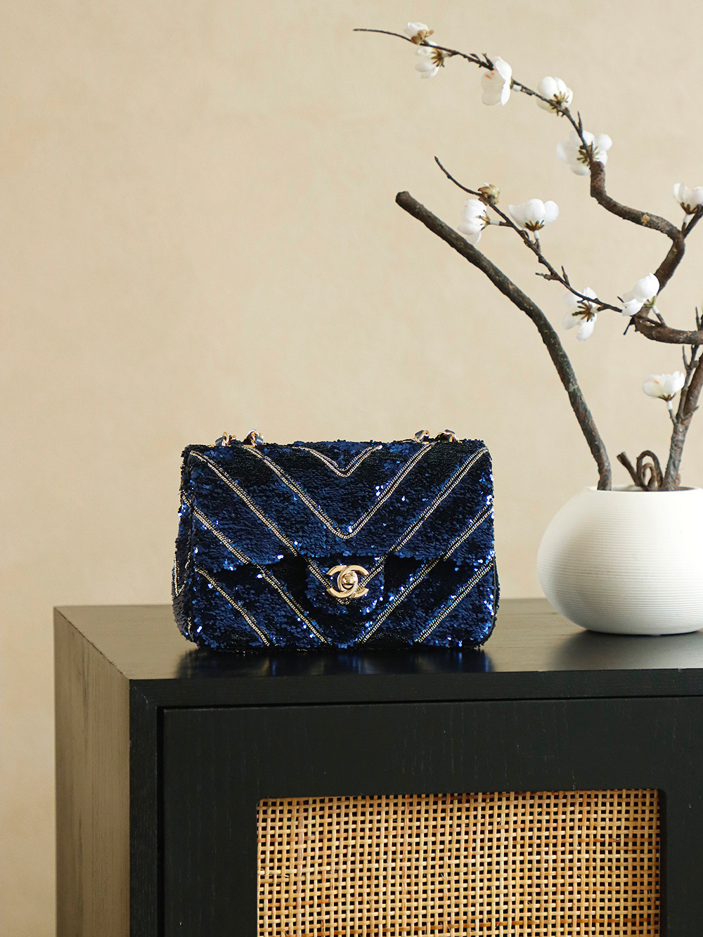 Chanel 26C Sequin Embroidered Flap Bag