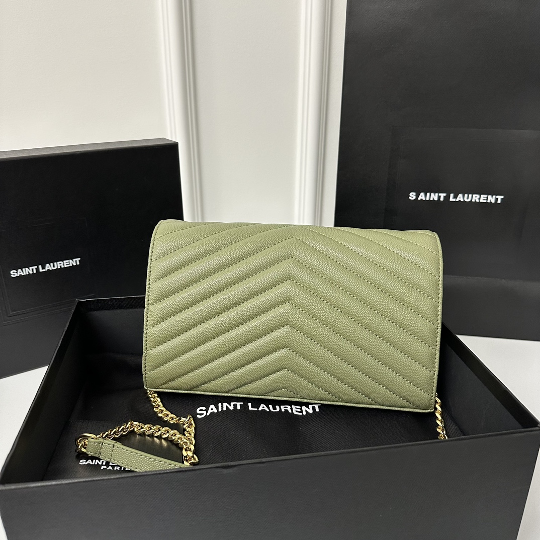 YSL Monogram WOC-avocado green