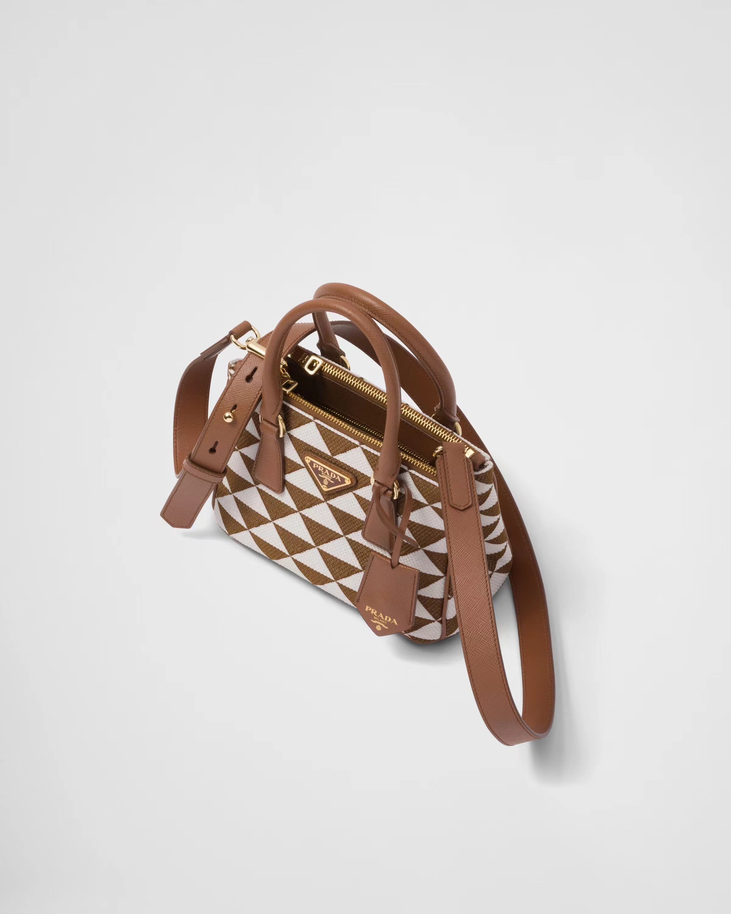 Prada Symbole embroidered fabric mini bag