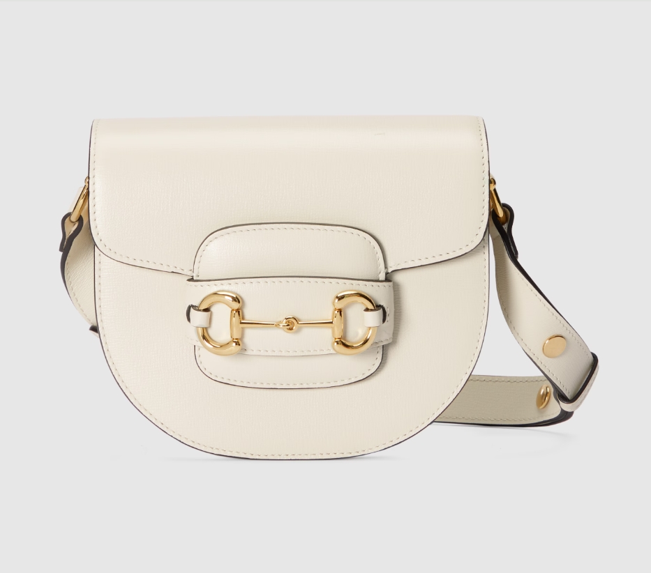 GUCCI HORSEBIT 1955 MINI ROUNDED BAG-White-760191