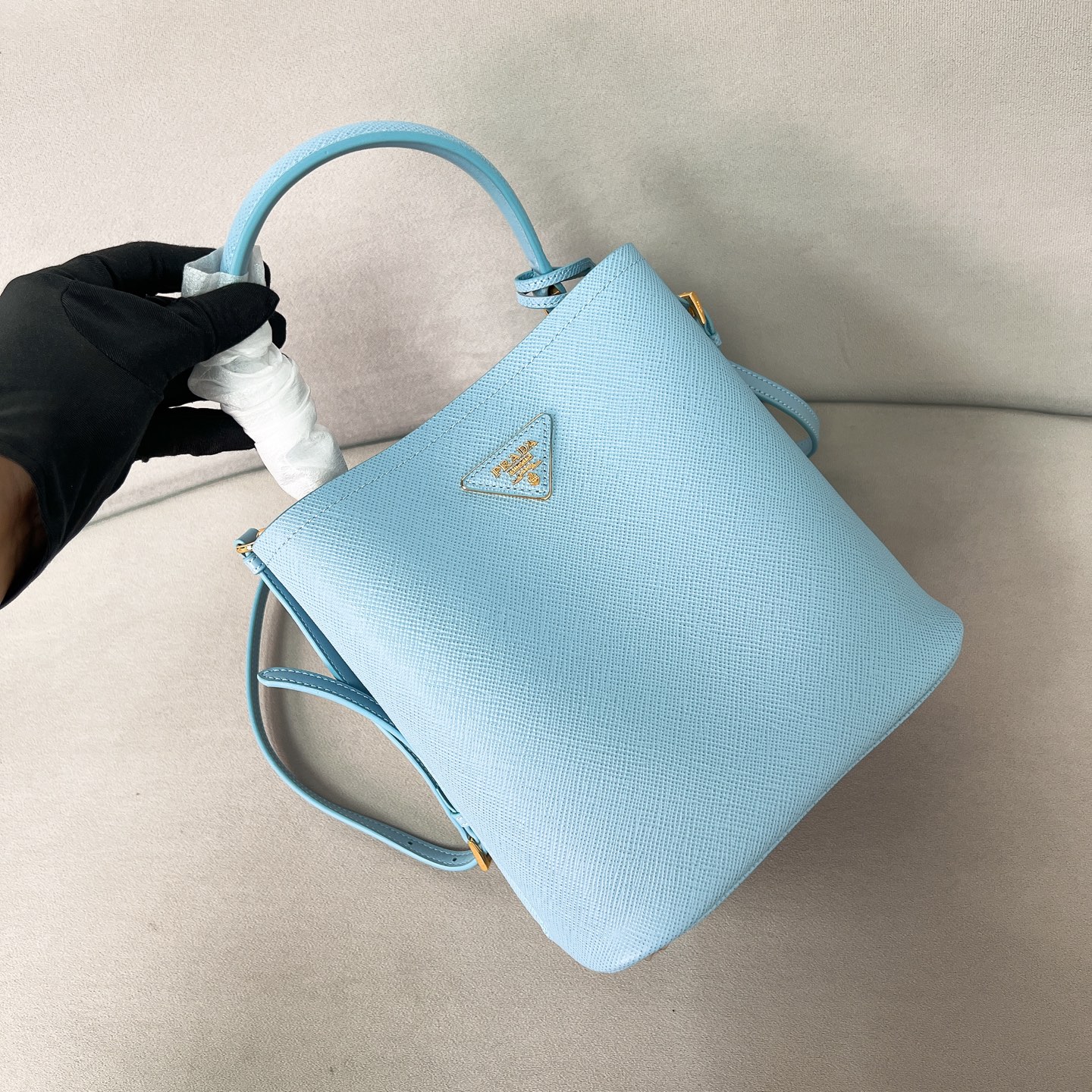 Prada 1BA212 Panier Saffiano Leather Bucket Bag