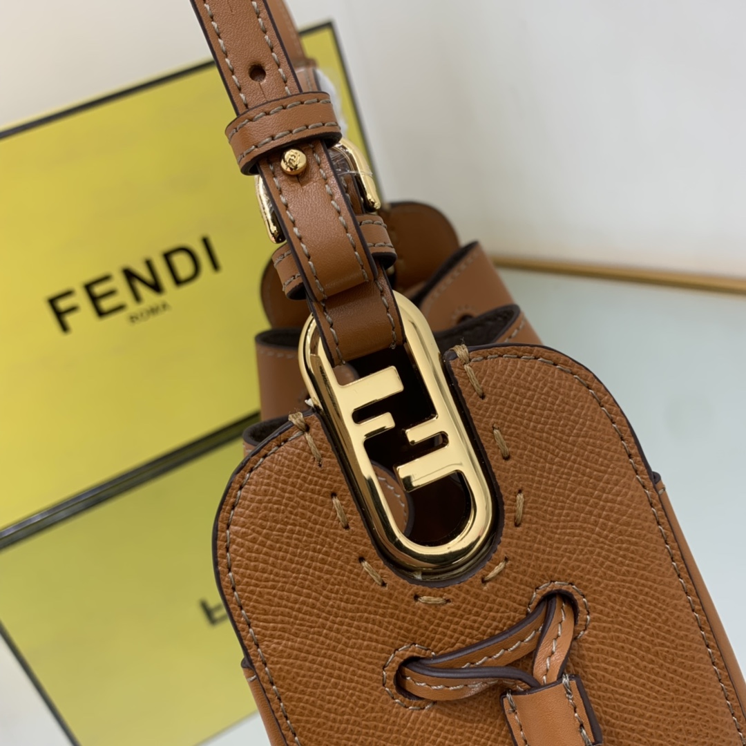 FENDI-Caramel FF Fabric Mini Bag
