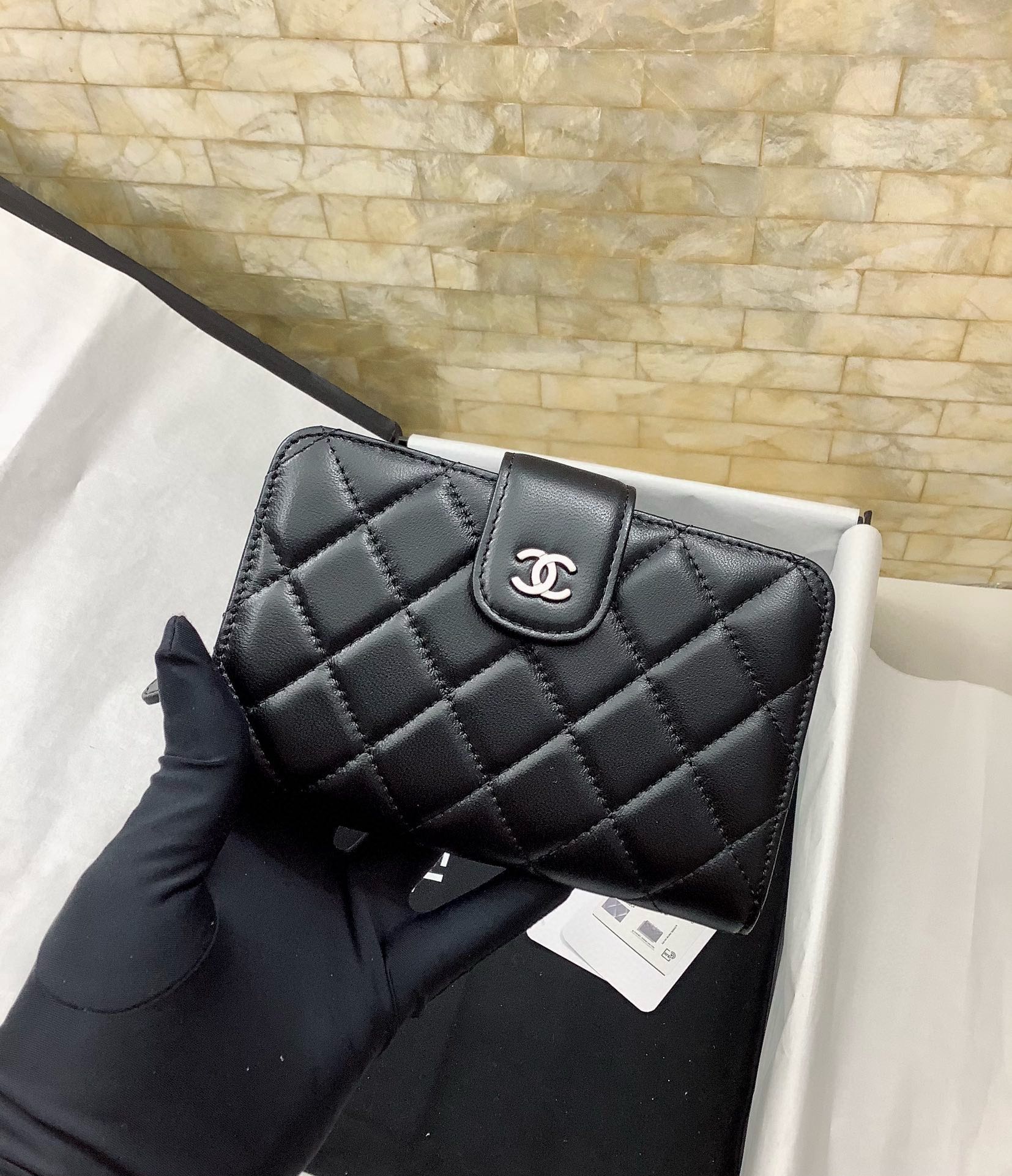 CHANEL Lambskin Bi-Fold Wallet