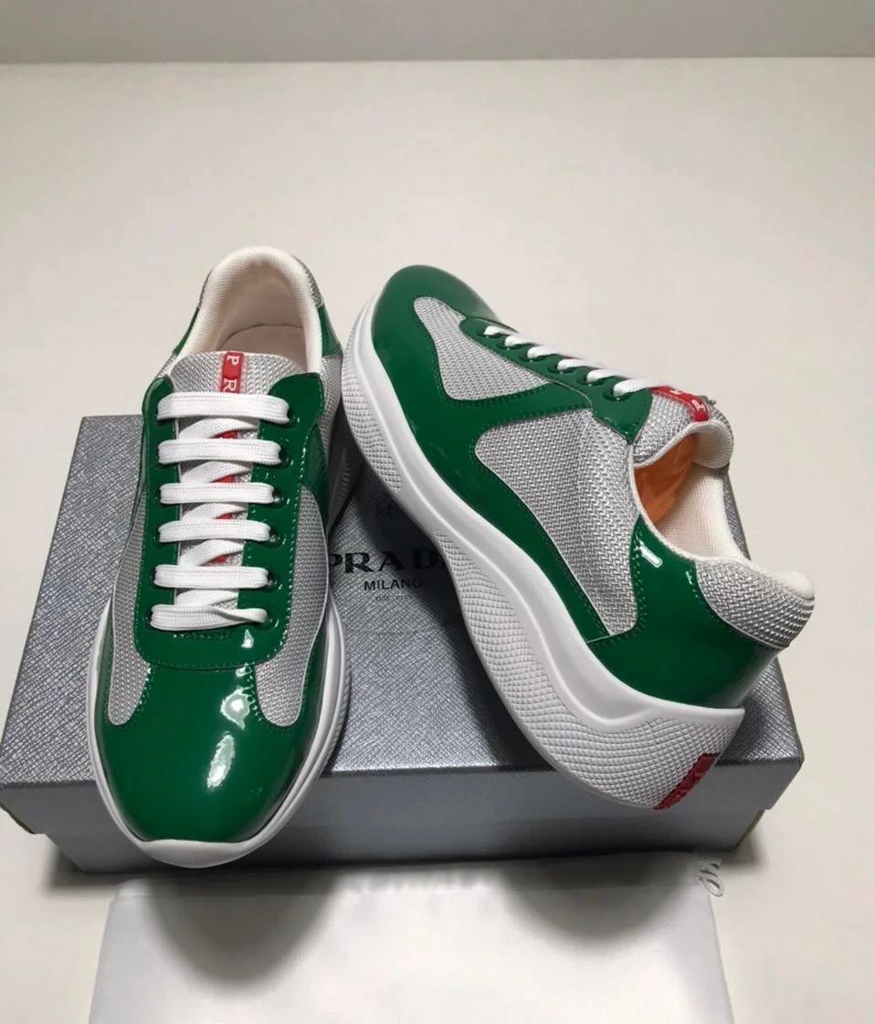 Patent leather and technical fabric Prada America's Cup sneakers