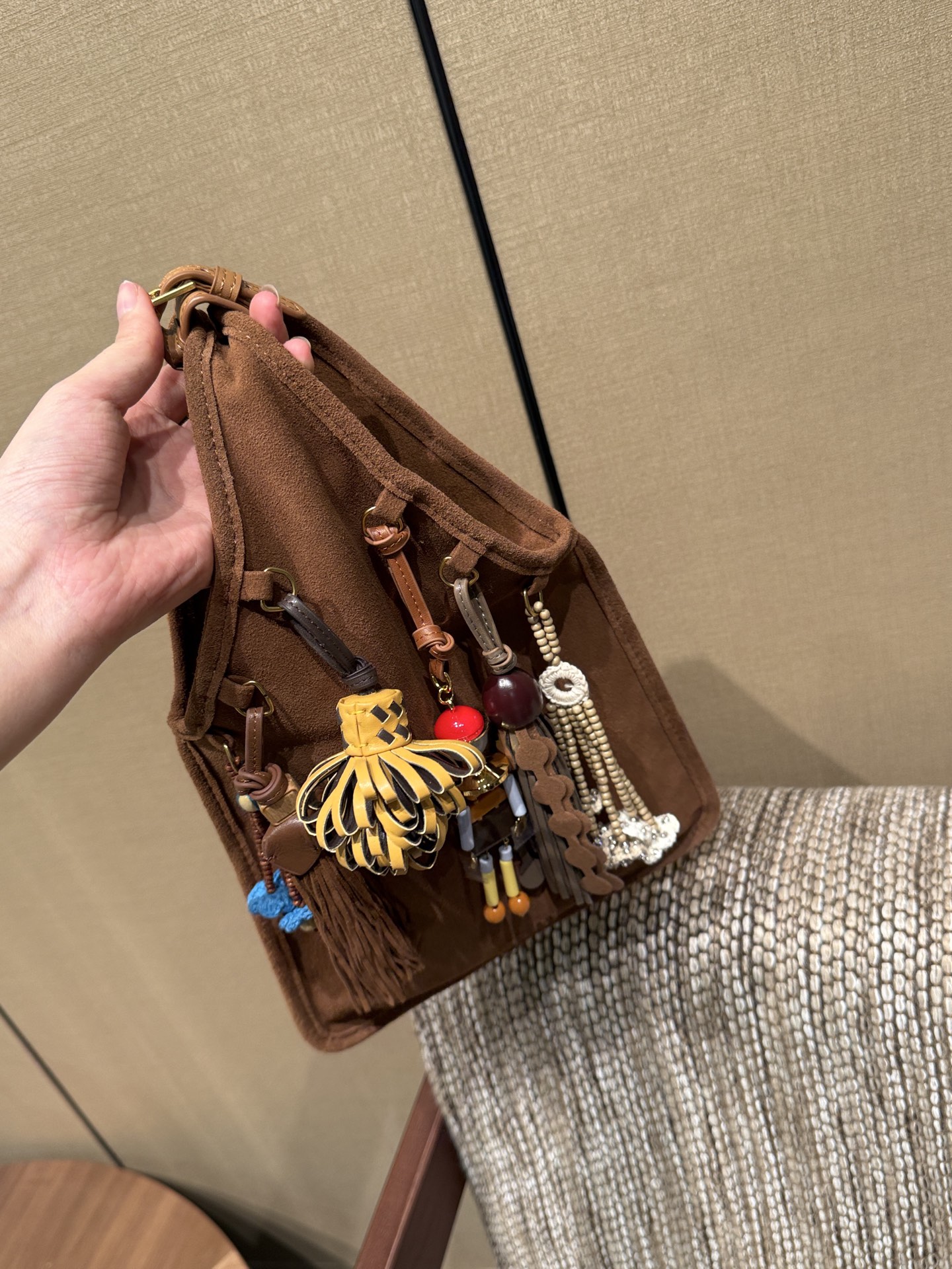 MIUMIU-ROM THE RUNWAY Suede bag with trick