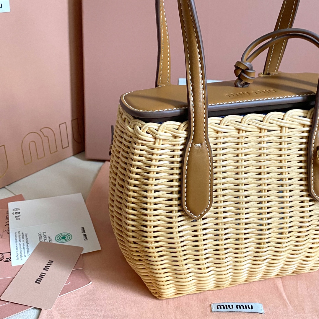 miumiu woven vegetable basket bag