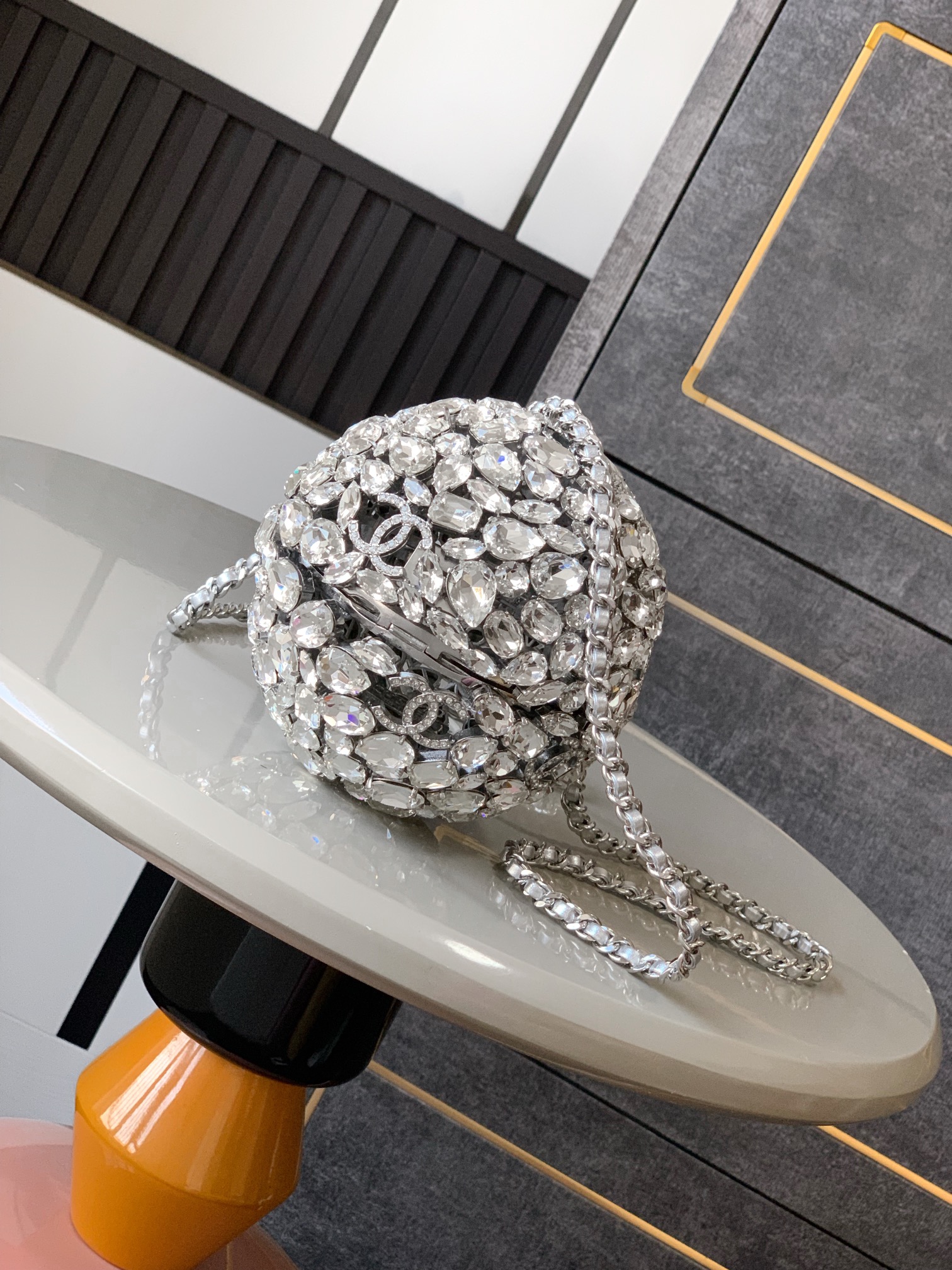 chanel diamond ball Bag
