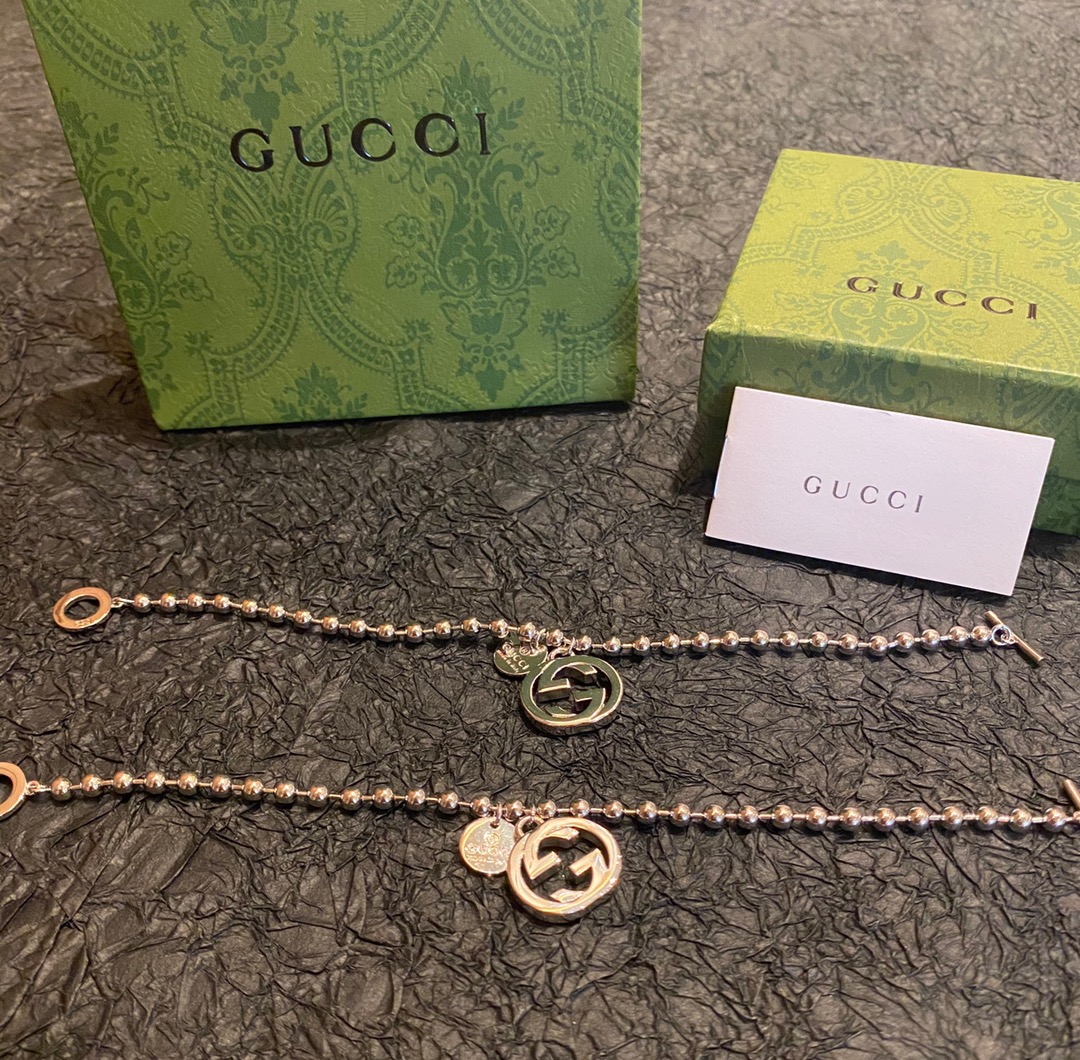 Gucci interlocking enamel double G bracelet