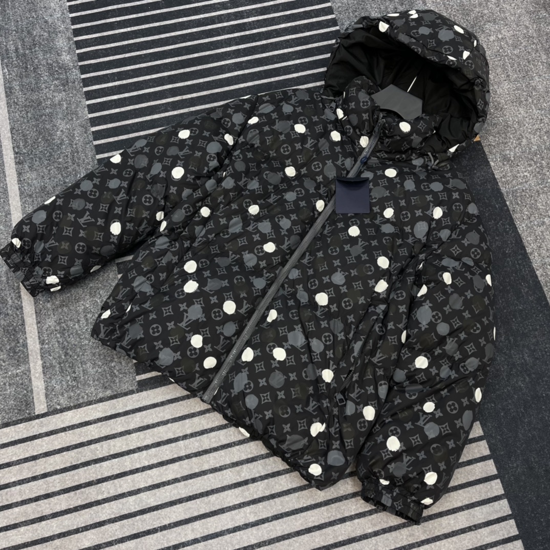 LV-Hand painted polka dot down coat