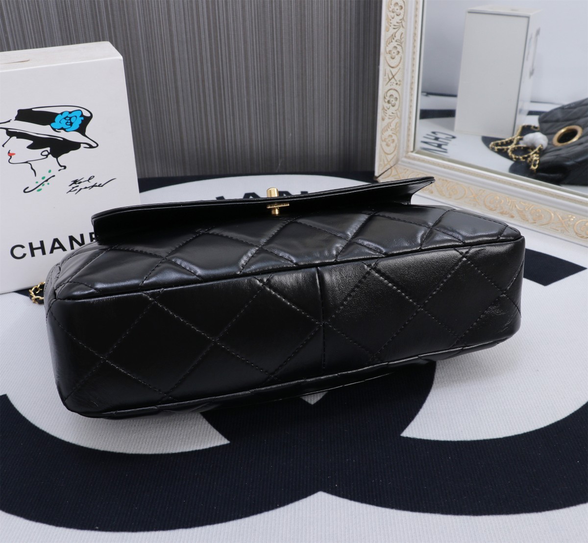 Chanel 24B Black & Gold Evening Bag