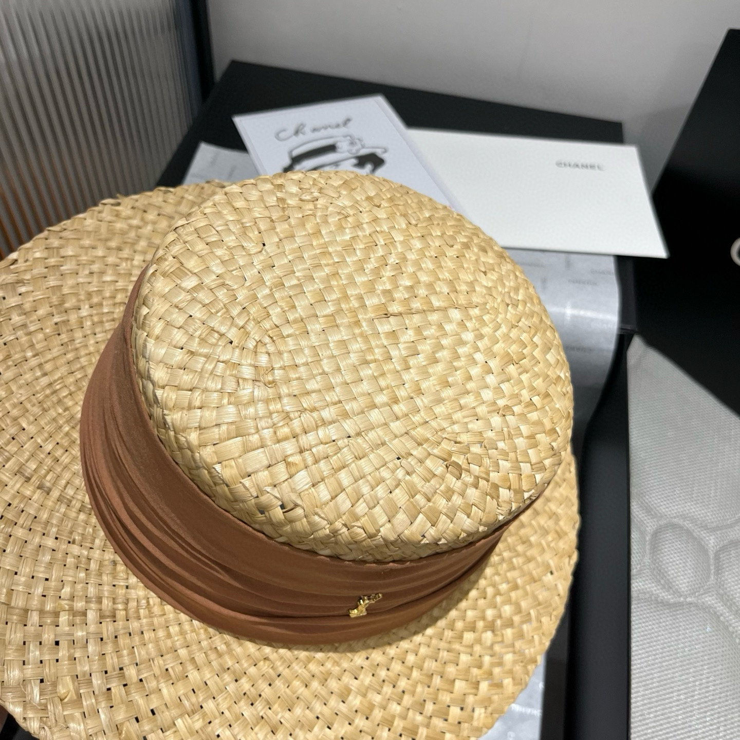 YSL Saint Laurent New Arrival Flat-Top Straw Hat