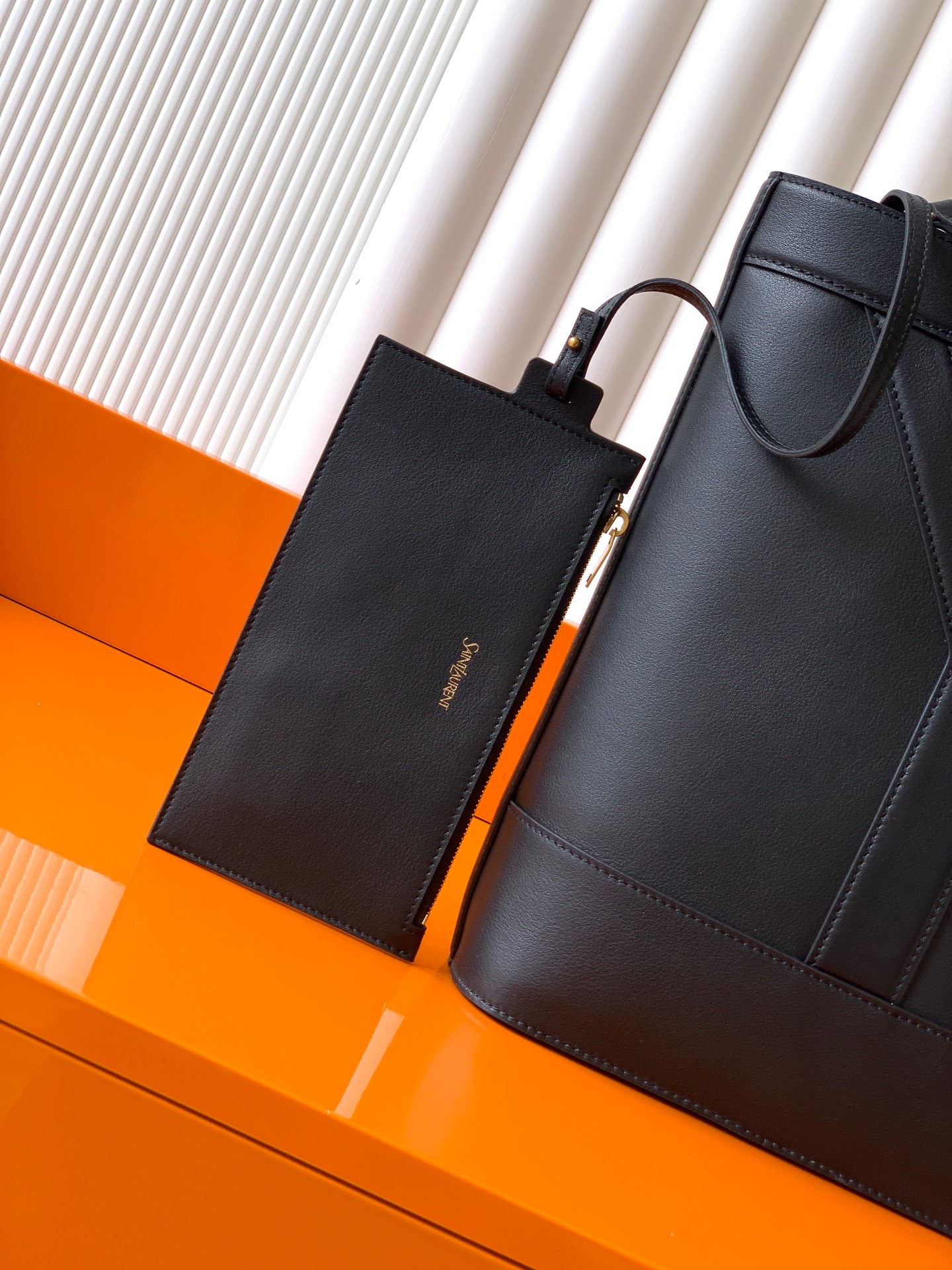 YSL Y small bucket in leather