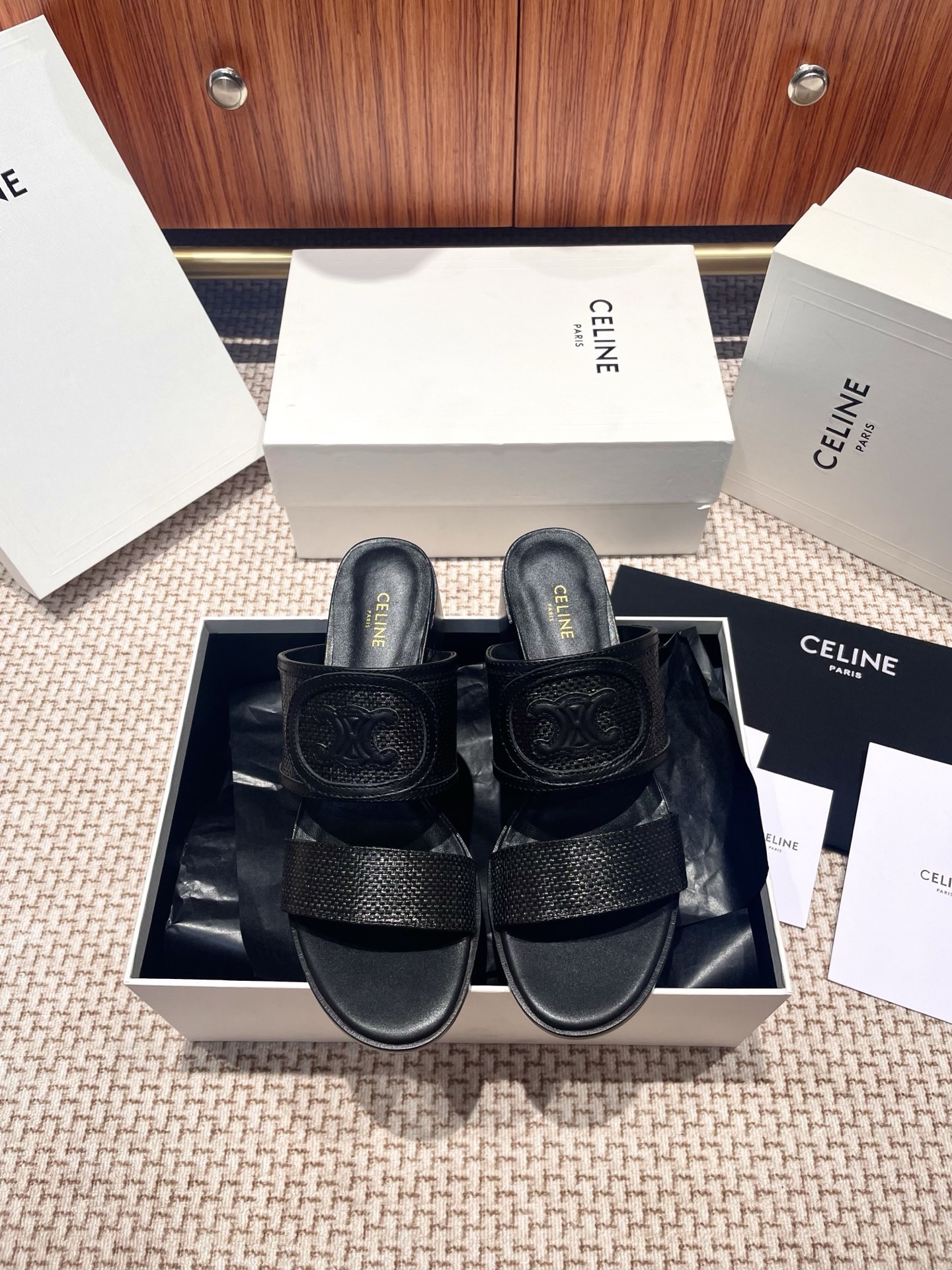 CELINE 2025 New Leather-Sole Sandals