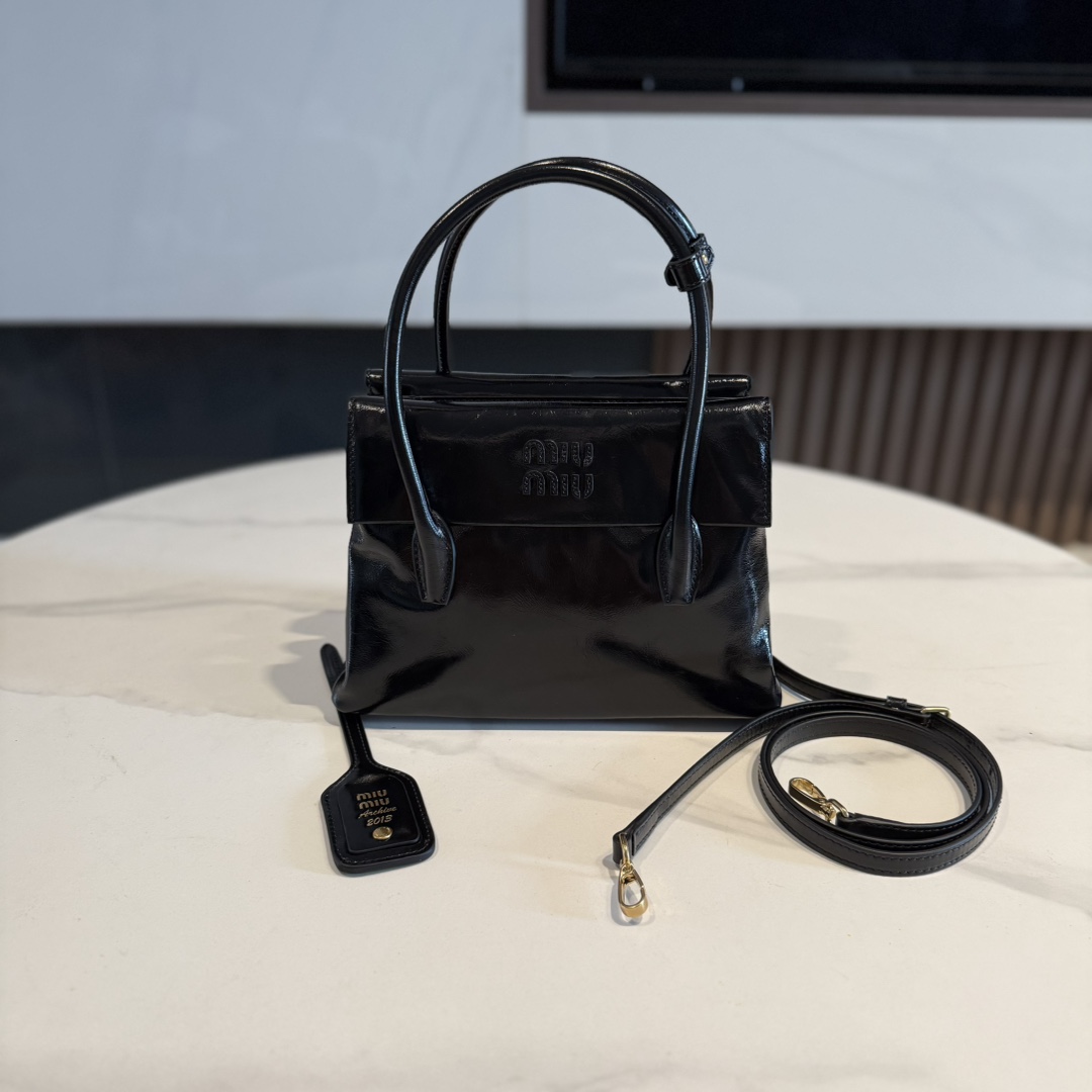 MiuMiu Solitaire shiny leather bag