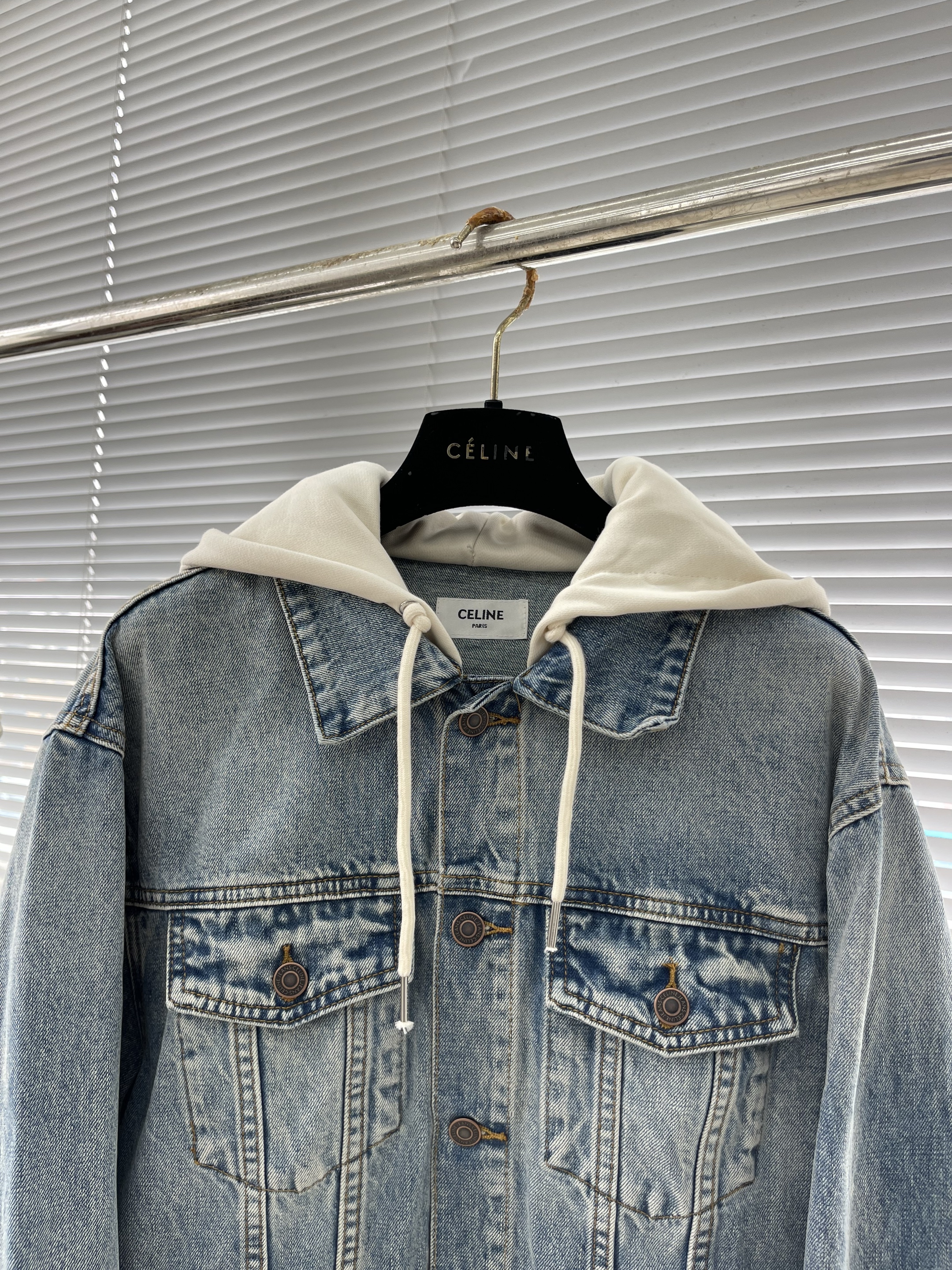Celine trucker jacket in union wash denim