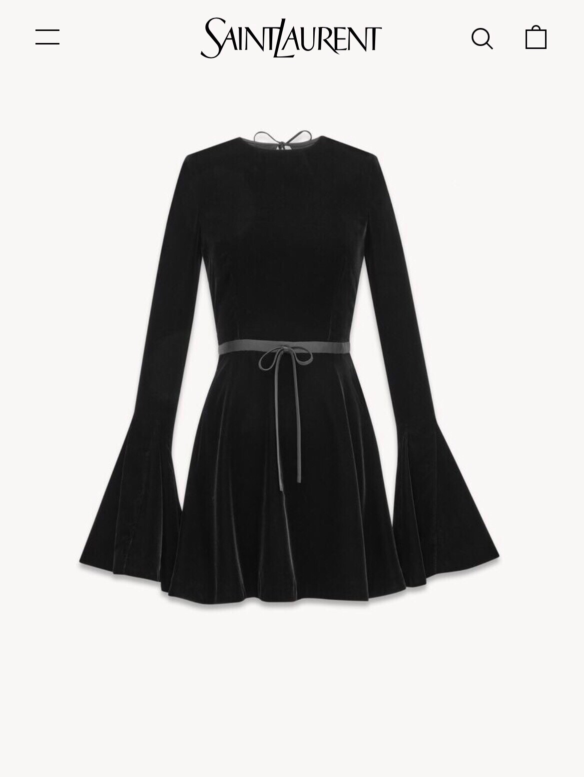 Saint Laurent Velvet Backless Dress