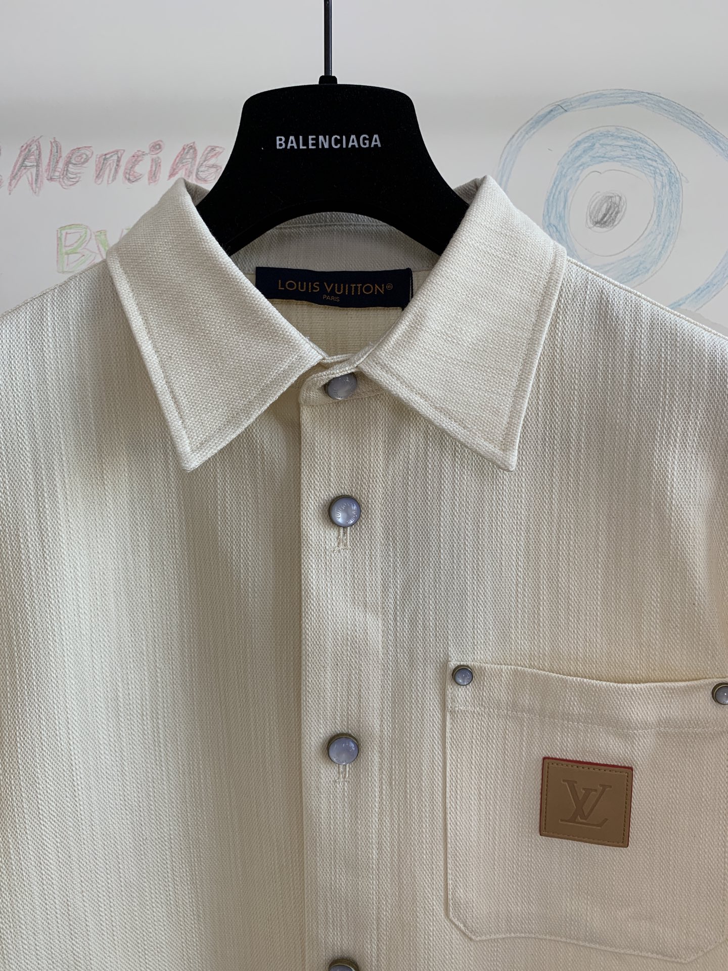 LV 1AHCHX Fashion Show Silk-Blend Short-Sleeved Shirt