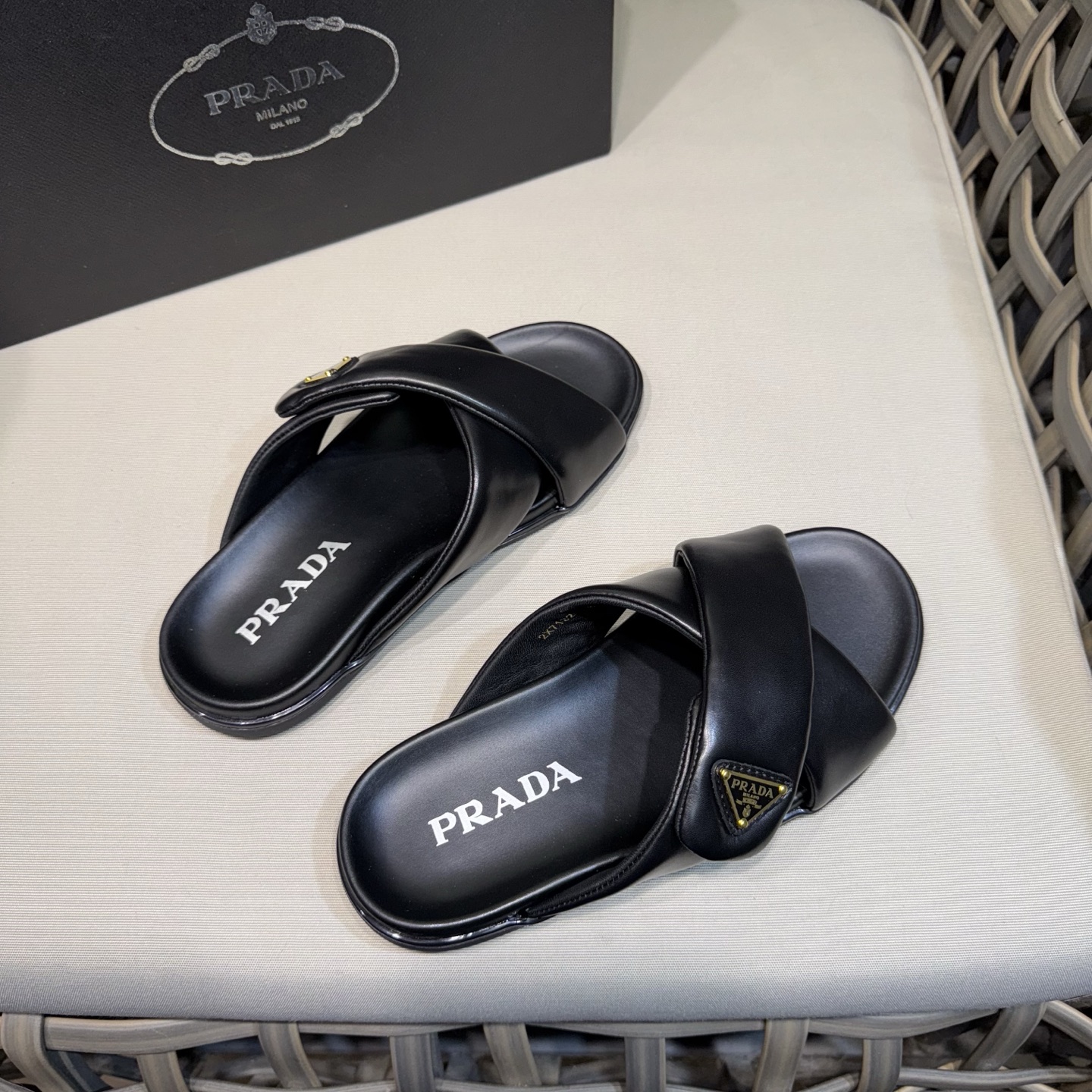 Prada Men’s Leather Sandals / Slides – New Arrival