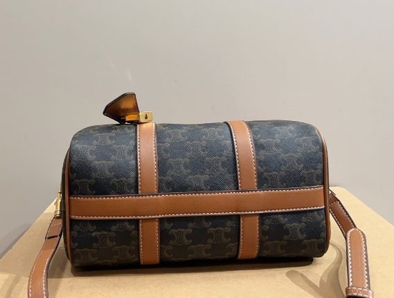 CELINE MEDIUM BOSTON IN Triomphe Canvas and calfskin