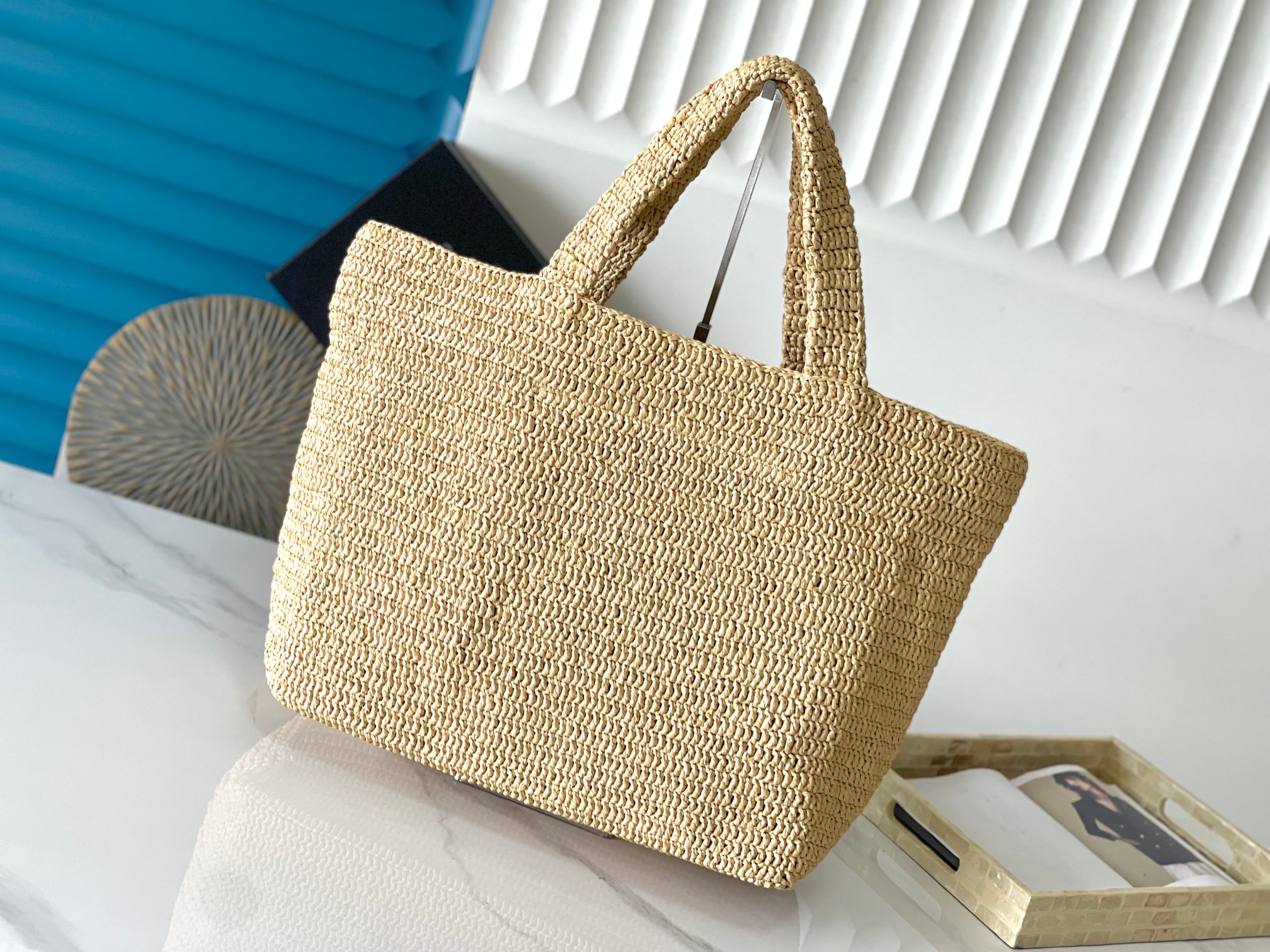 Raffia Woven Tote Bag