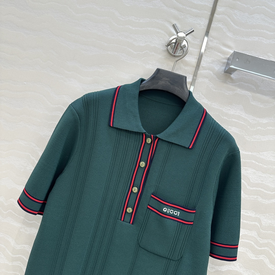 GUCCI Polo shirt with striped trim