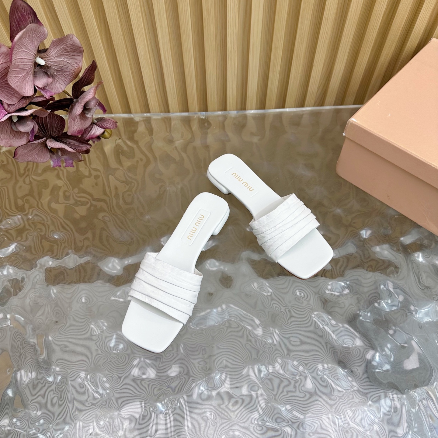 MIU MIU Bow-Embellished Slide Sandals