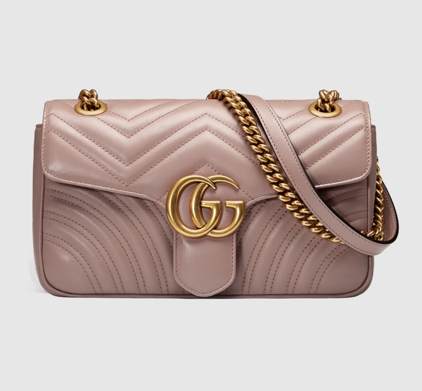 GG MARMONT MATELASSÉ SHOULDER BAG-Dusty Pink-443497