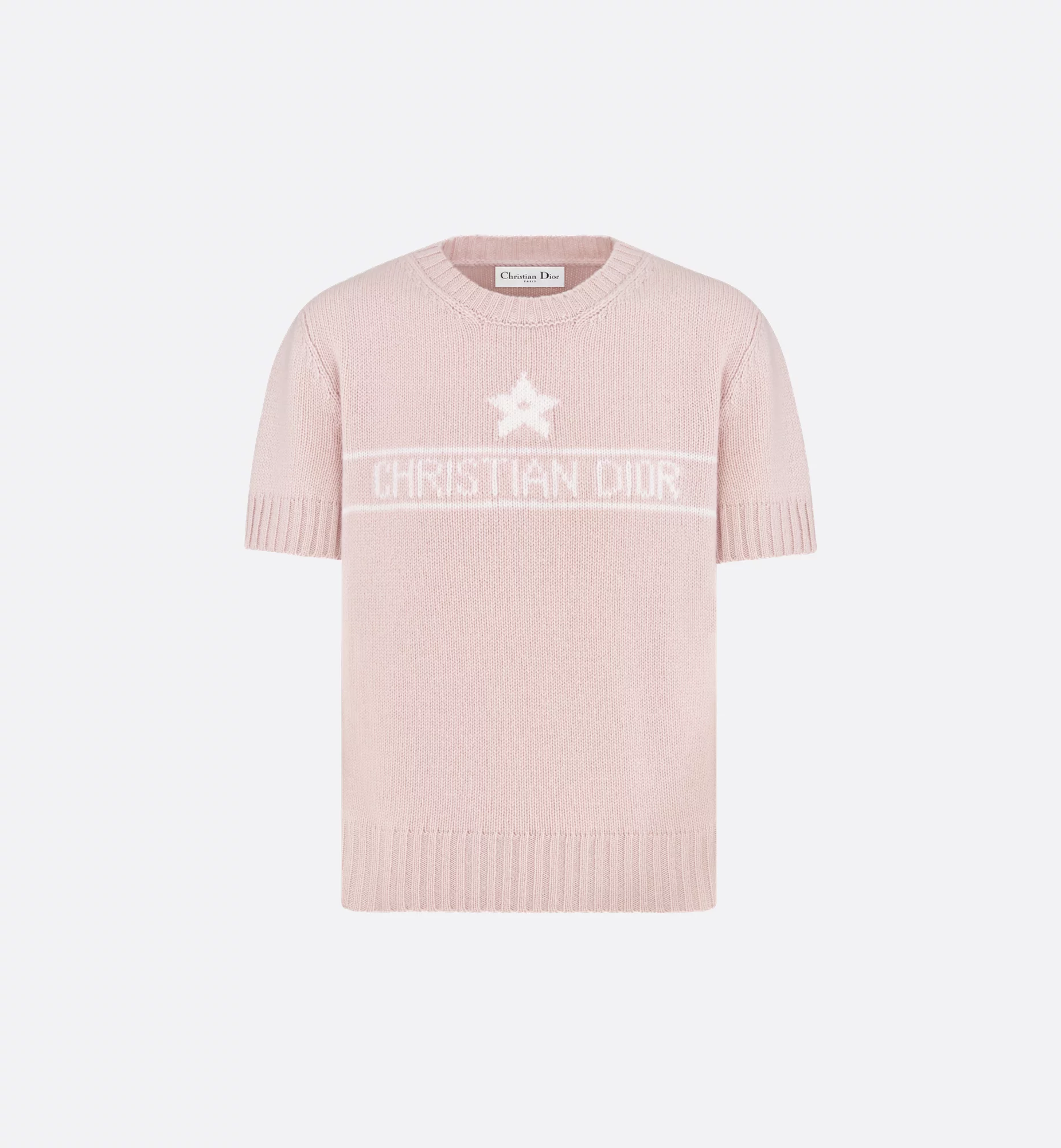 DIOR Short-Sleeved Sweater Pink Cashmere Knit
