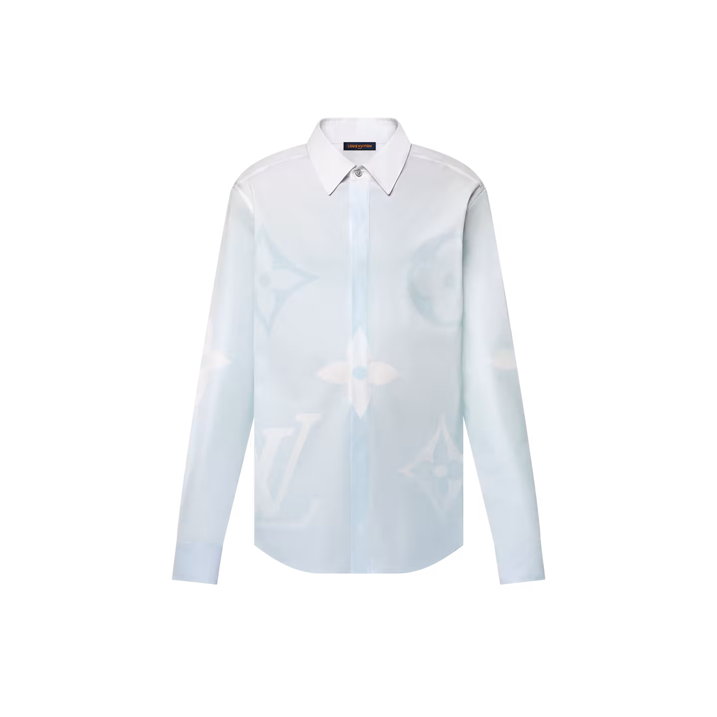 LV-1AFXVV Monogram Printed Long-Sleeved Cotton Poplin Shirt