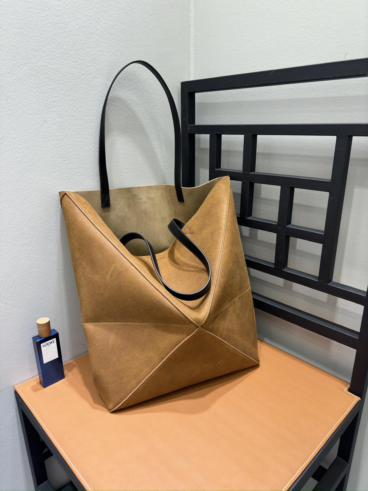 Loewe XL Puzzle Fold tote in shiny calfskin