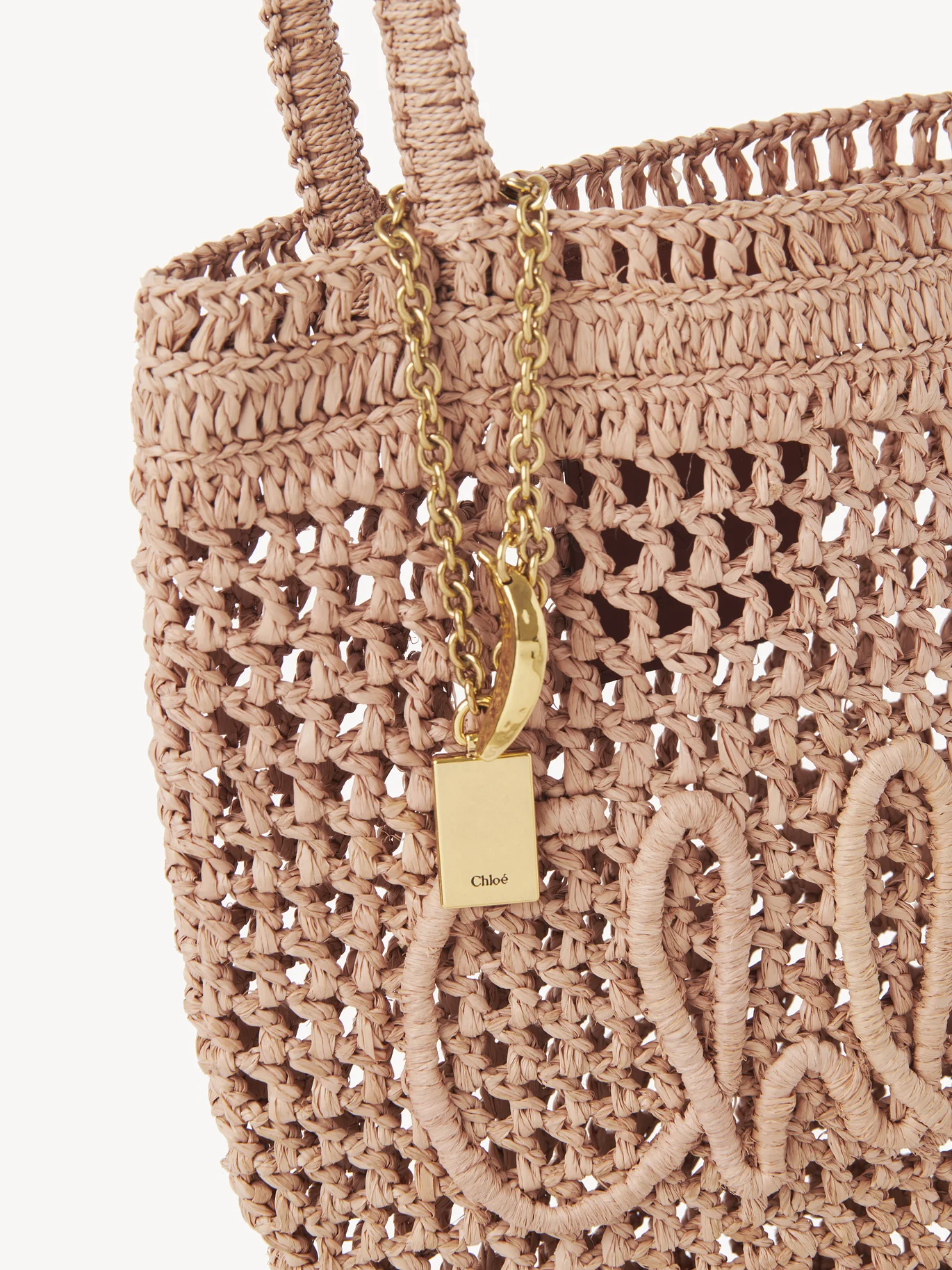 Chloé Small Summer Banana tote bag in raffia