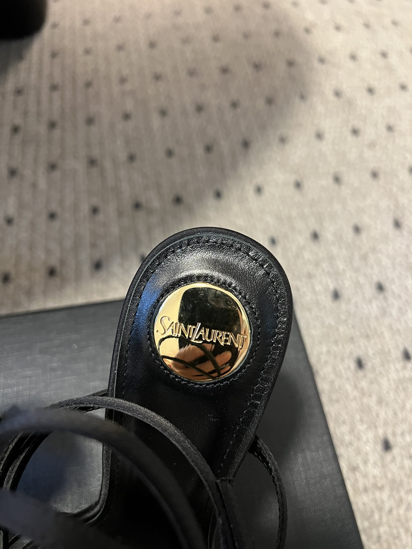 YSL Heel Logo Sandals