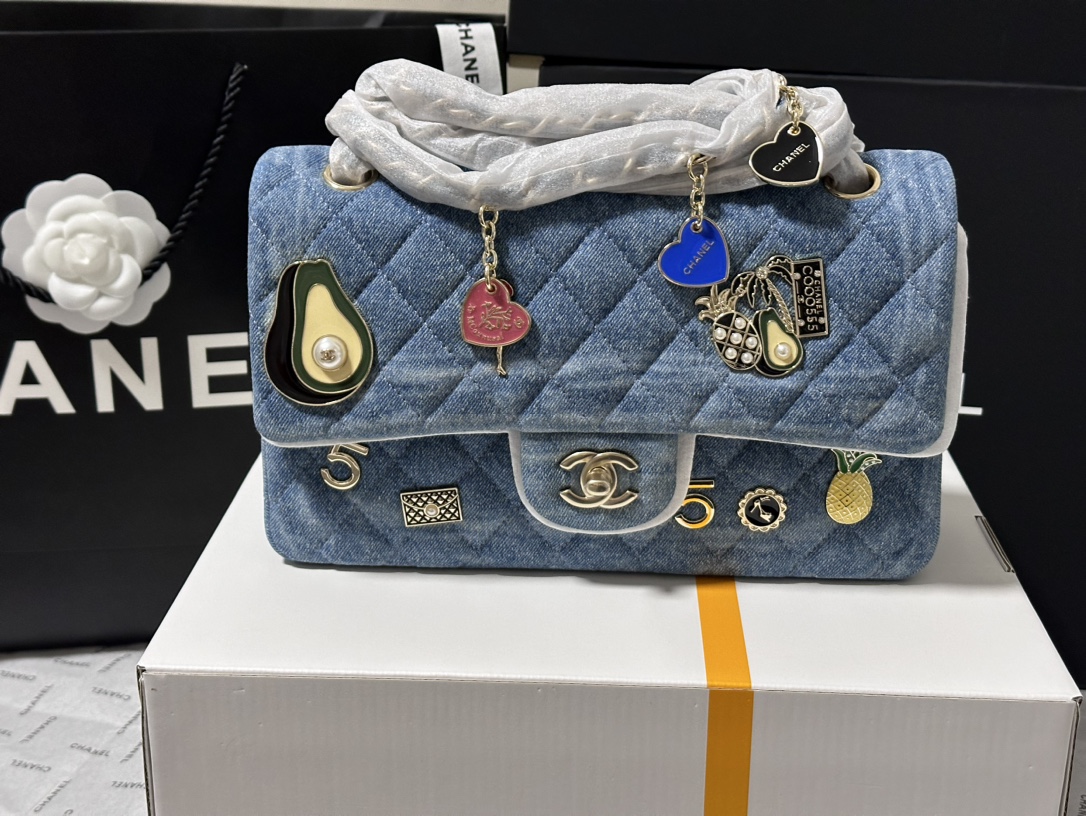 Chanel Limited Edition Vintage Denim Badge Bag - Large 25cm