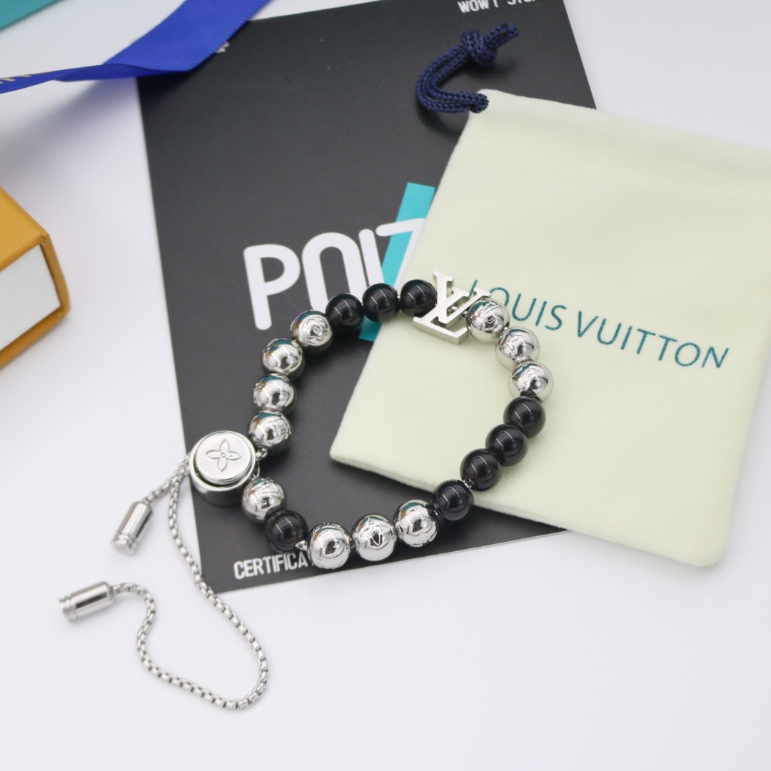 Louis Vuitton Monogram Beads obsidian lucky beads