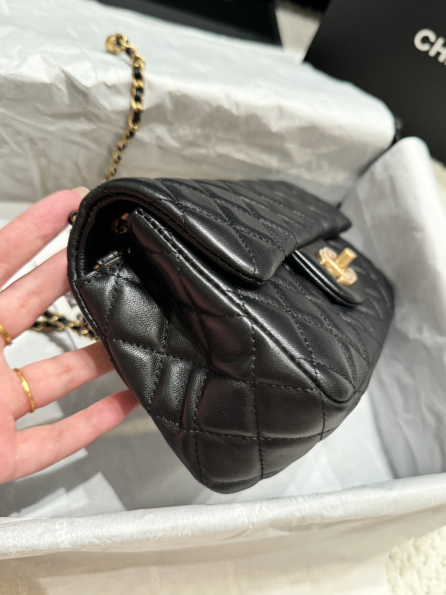 Chanel-CF-gold ball bag