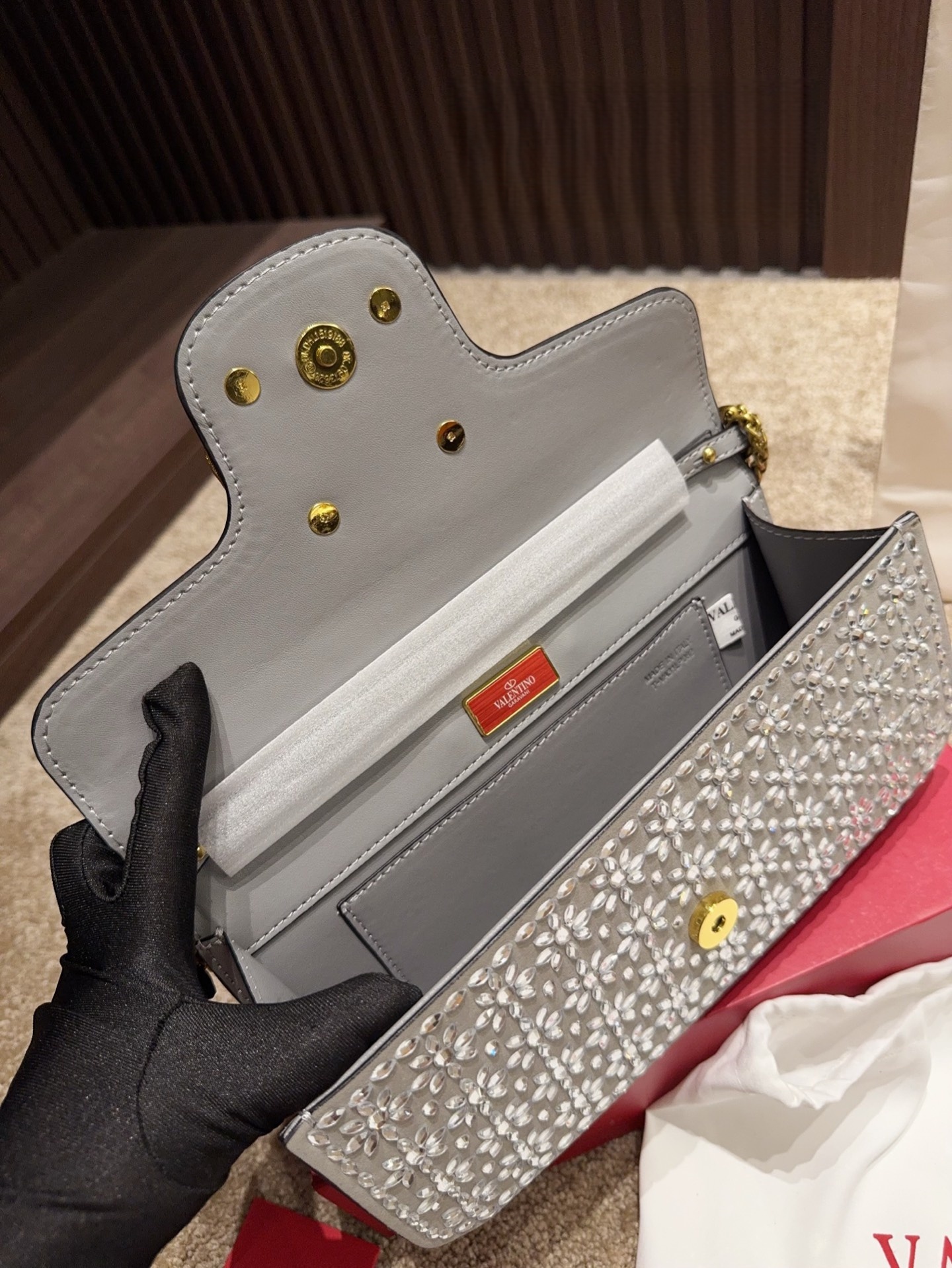 Valentino Crystal Chain Bag