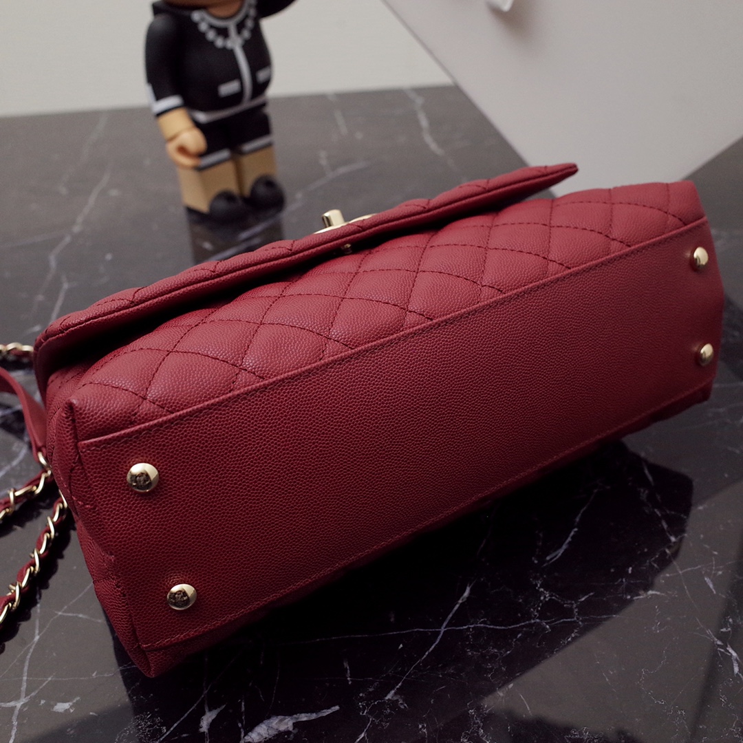 Chanel Coco Handle-Caviar-Red