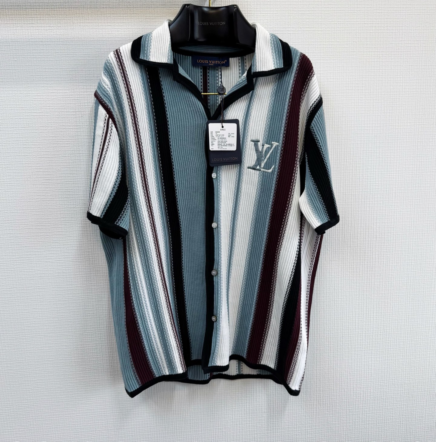 Louis Vuitton 1AHVOO Striped Crochet Short-Sleeved Shirt
