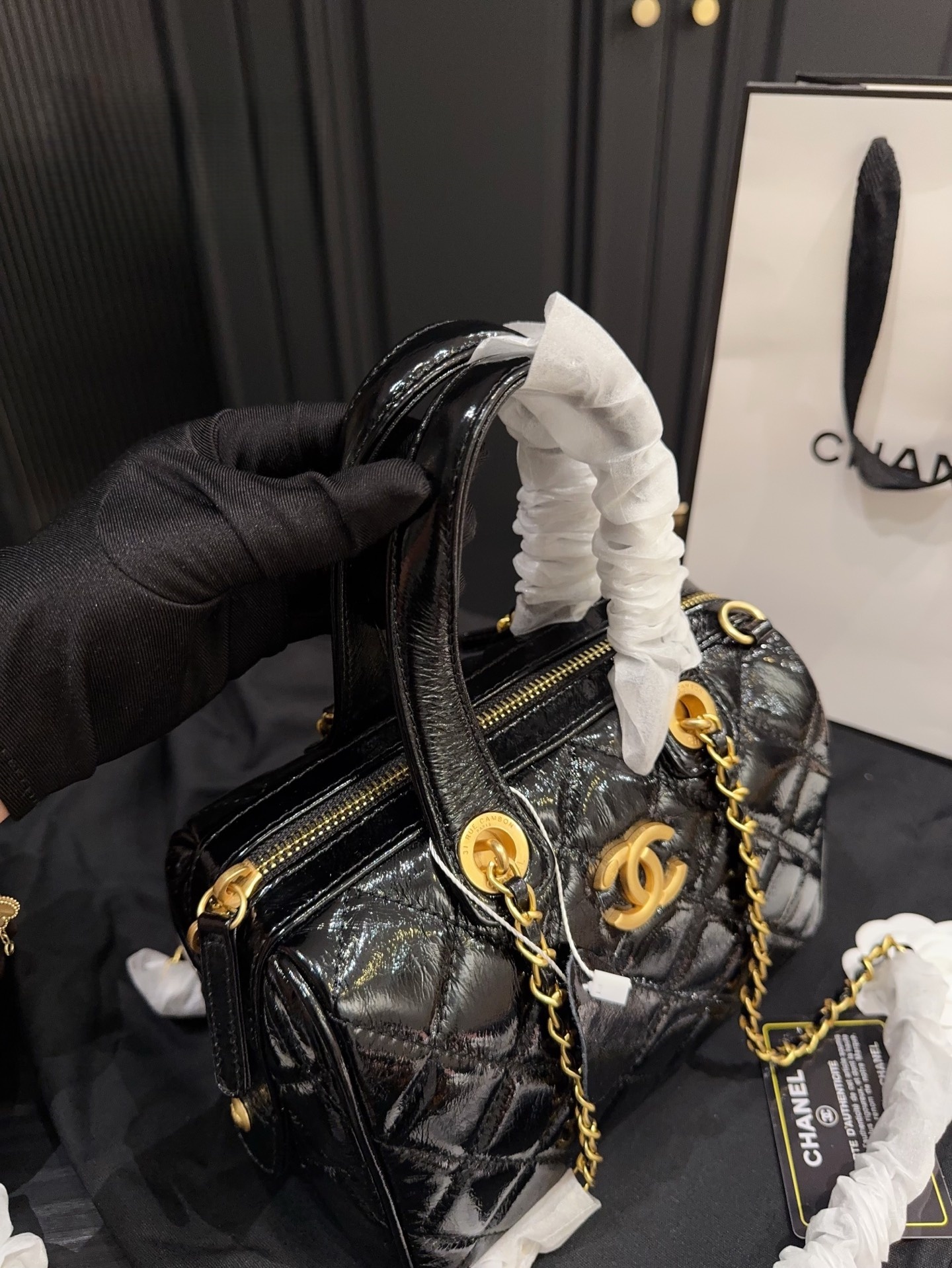 Chanel 25A Bowling Bag – Glossy Calfskin